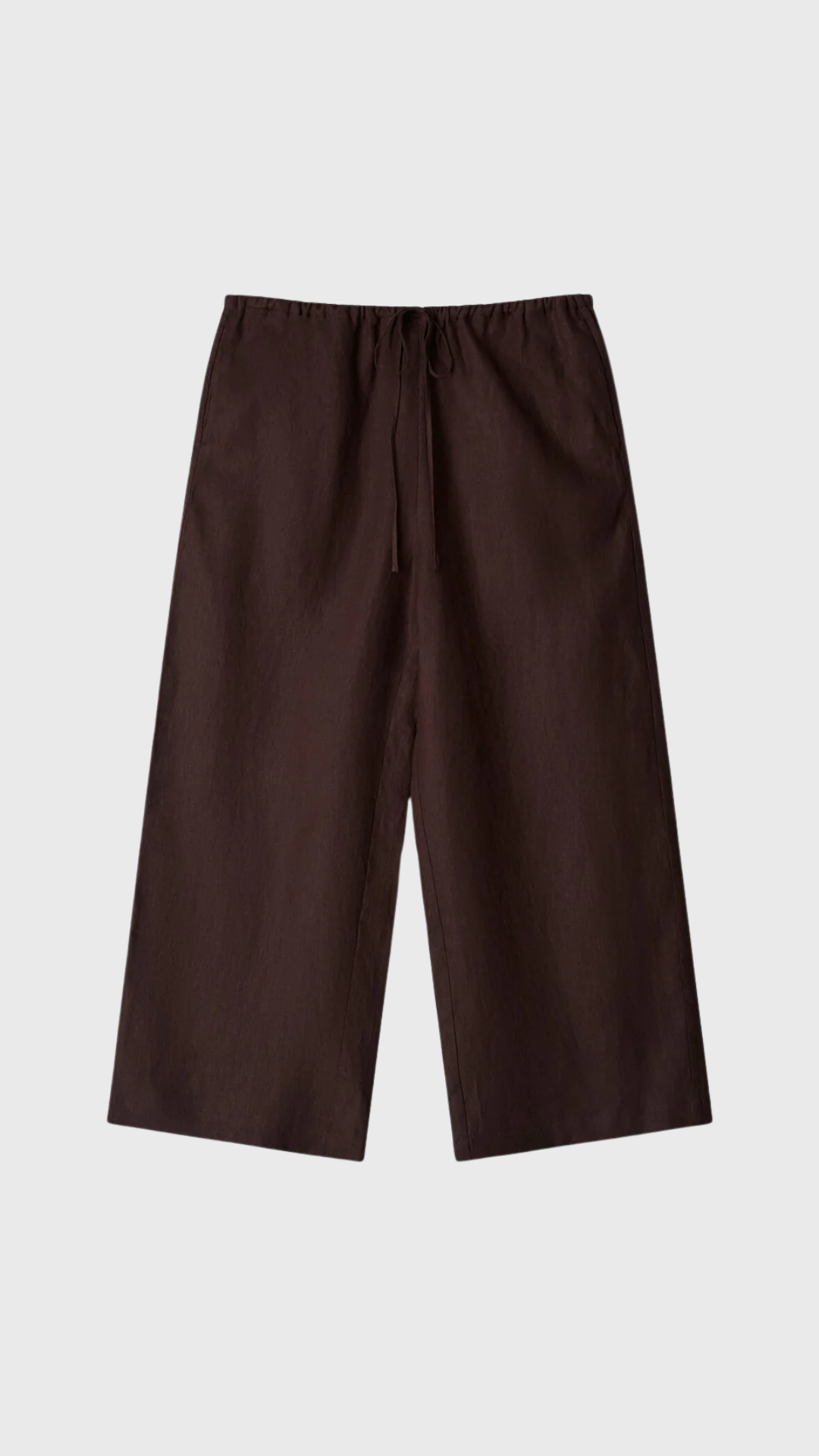 Staud Mateo Linen Cropped Pant in Root