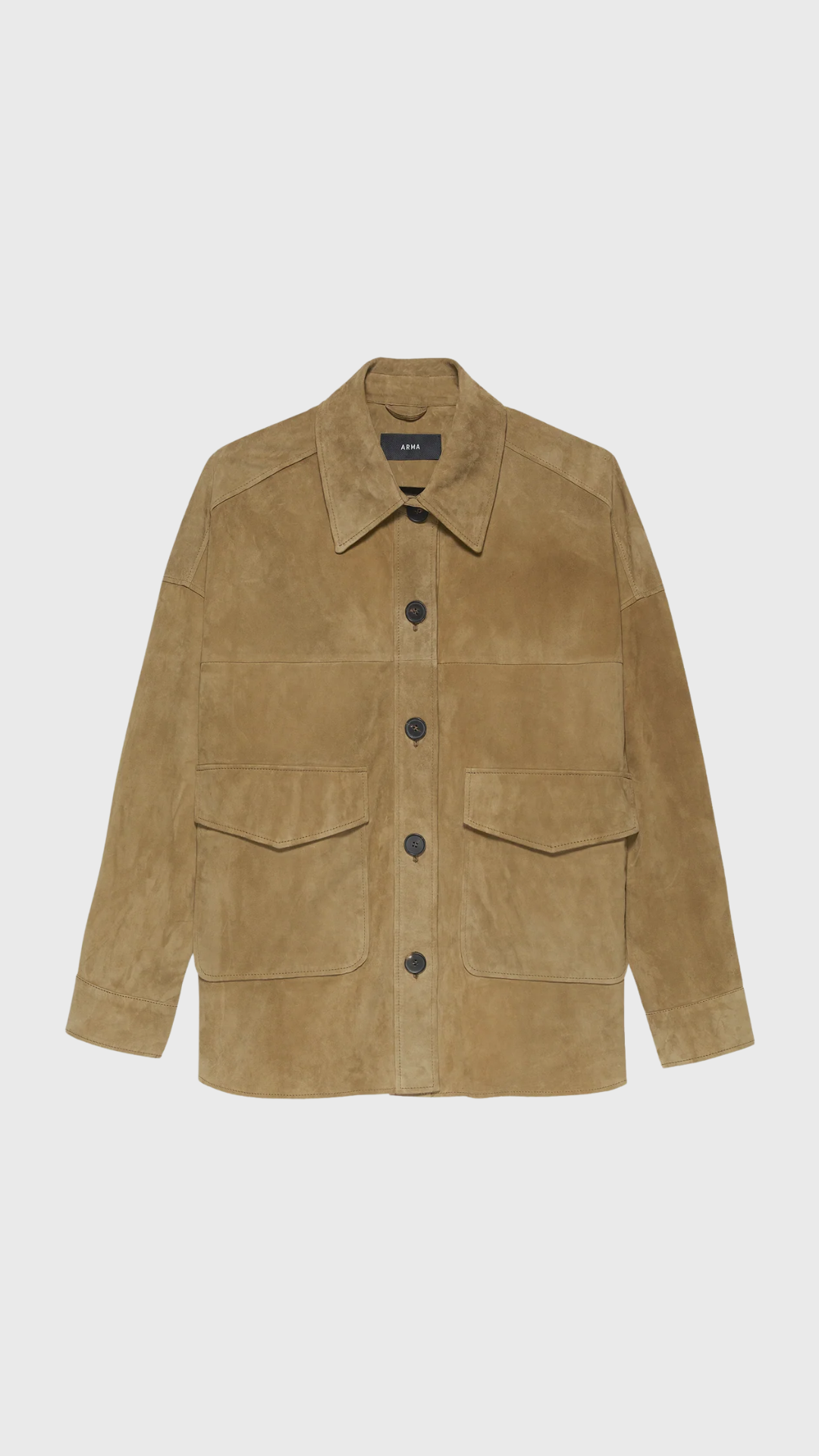 Arma Kaylee Suede Jacket in Dark Olive