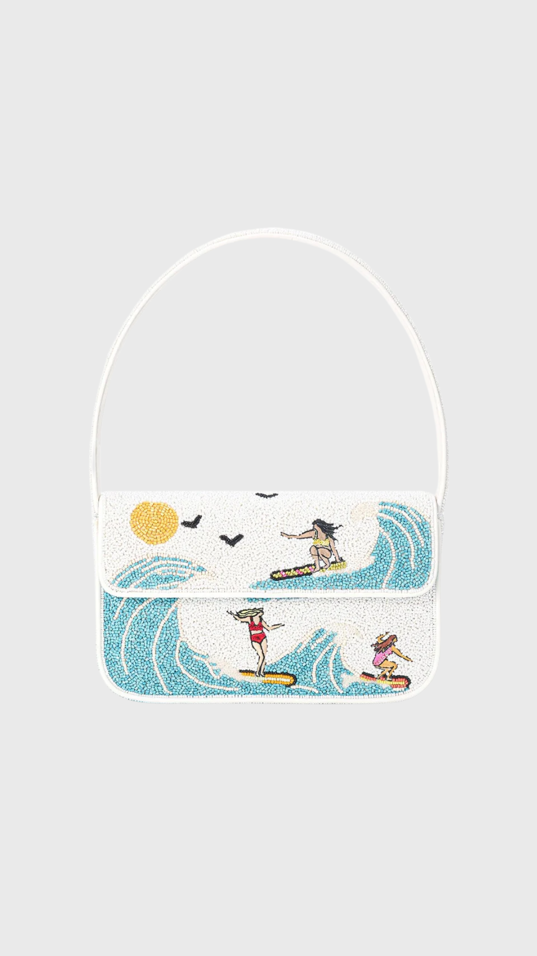 Staud Tommy Beaded Bag in Surf Babes