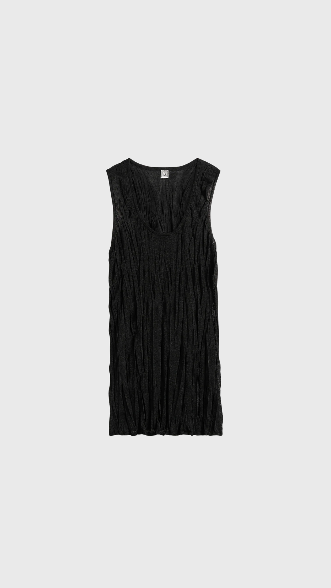 Toteme Crinkled Knit Tank in Black