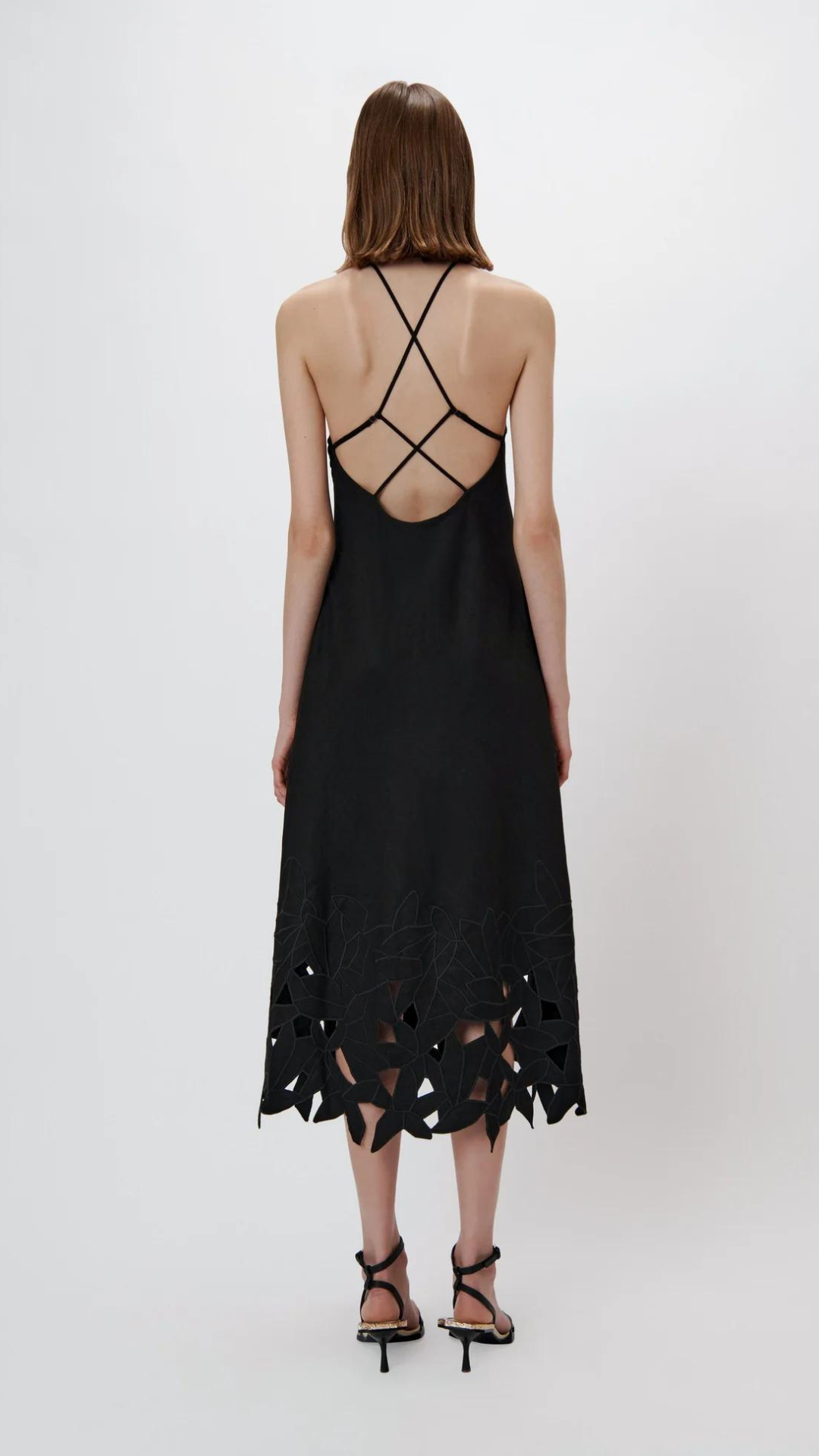 Simkhai Simone Embroidery Halter Midi