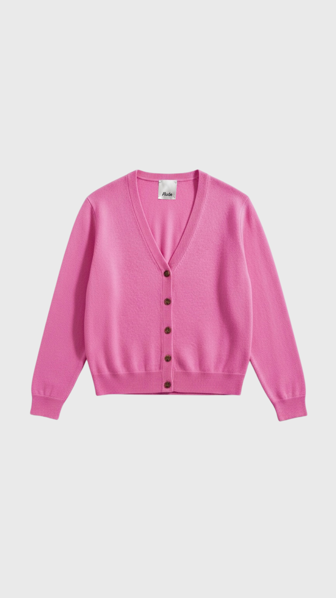 Allude V-Neck Cashmere Cardigan in Pink