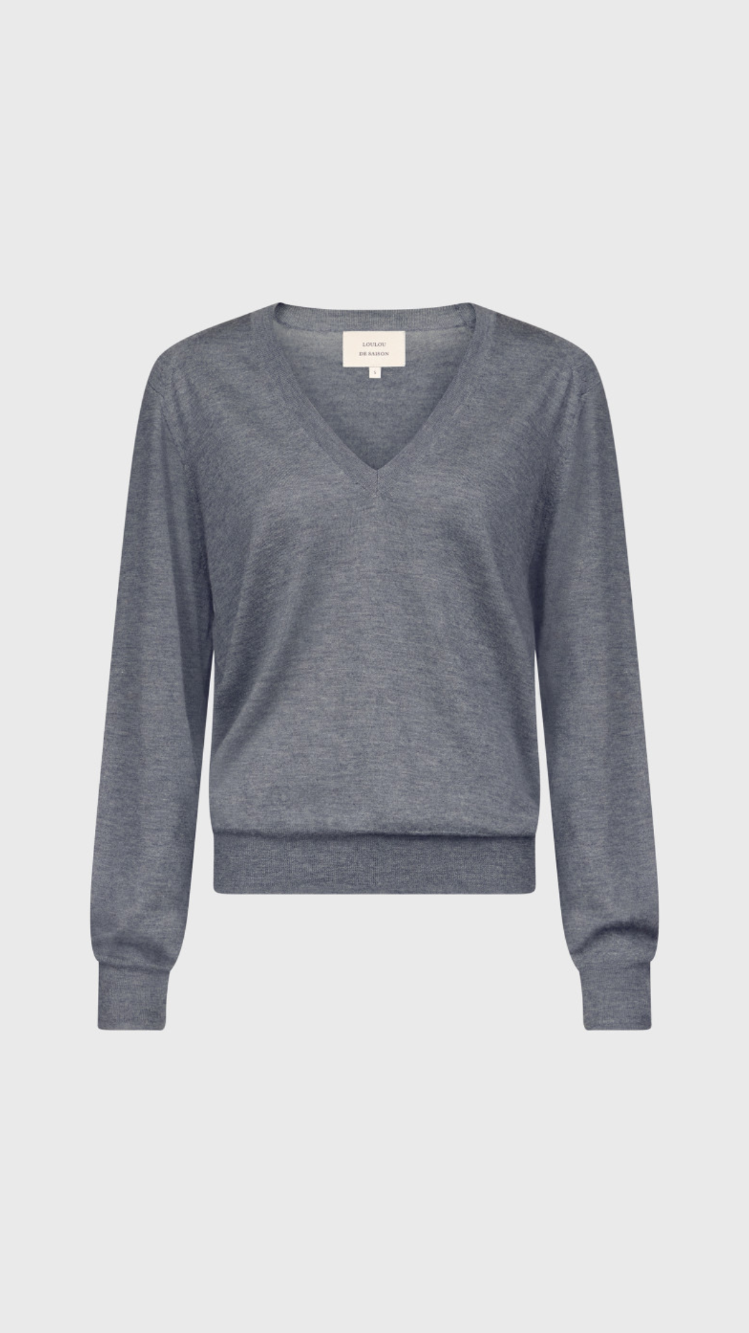 LouLou de Saison Julio V Neck Fine Knit Sweater in Anthracite
