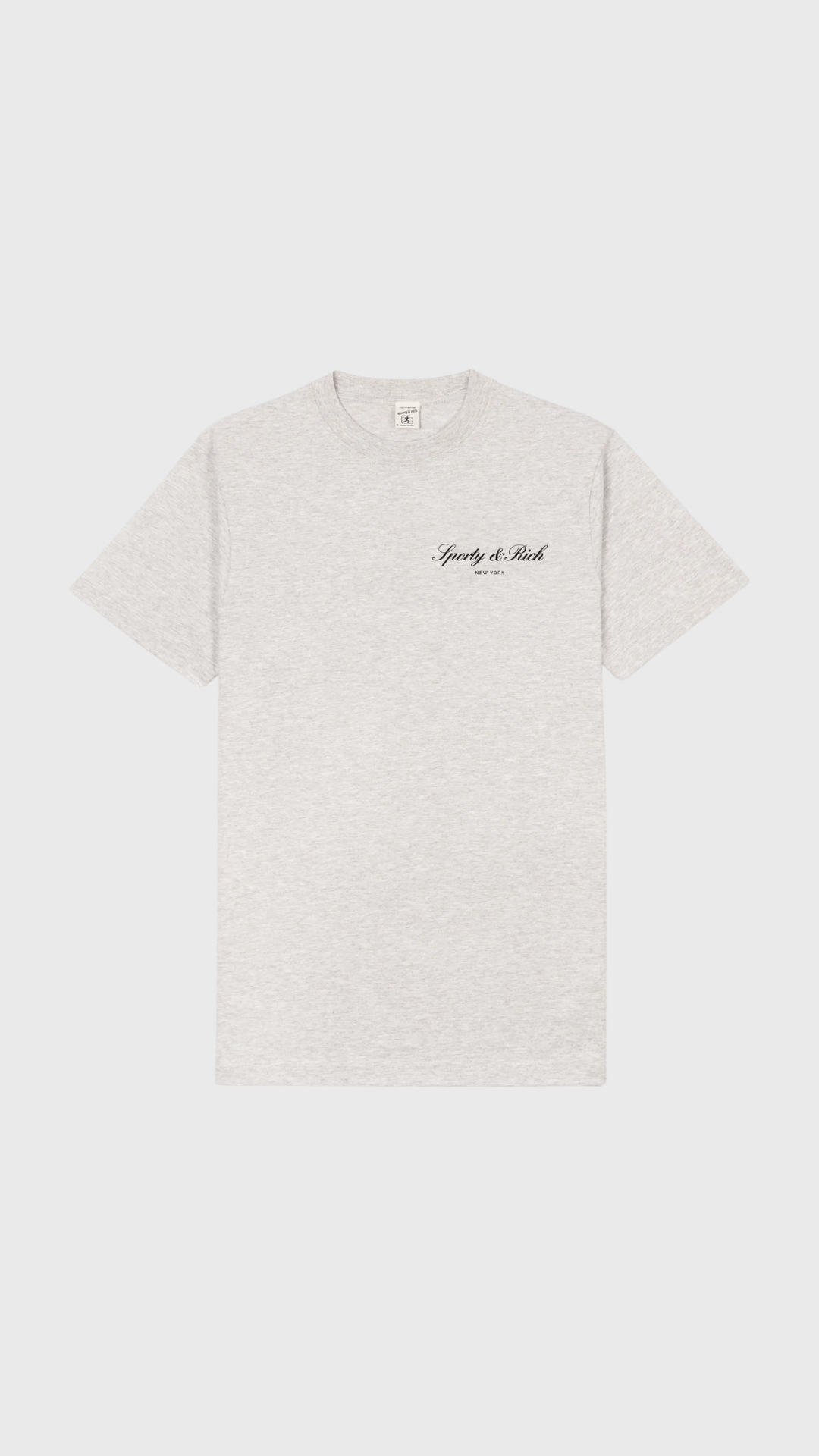 Sporty & Rich Signature NY T-Shirt in Heather Gray