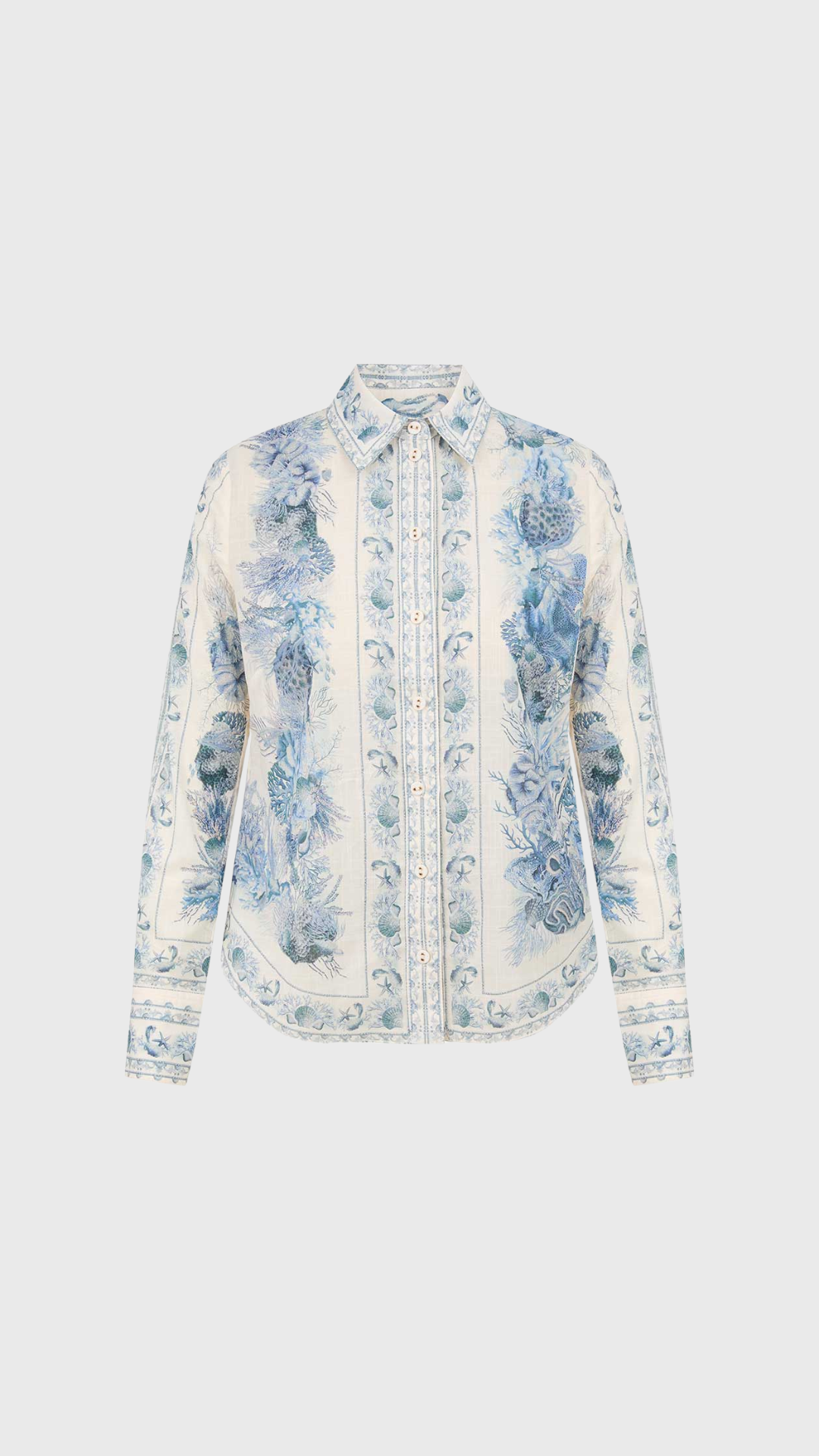 Zimmermann Wanderlust Shirt in Blue Toile