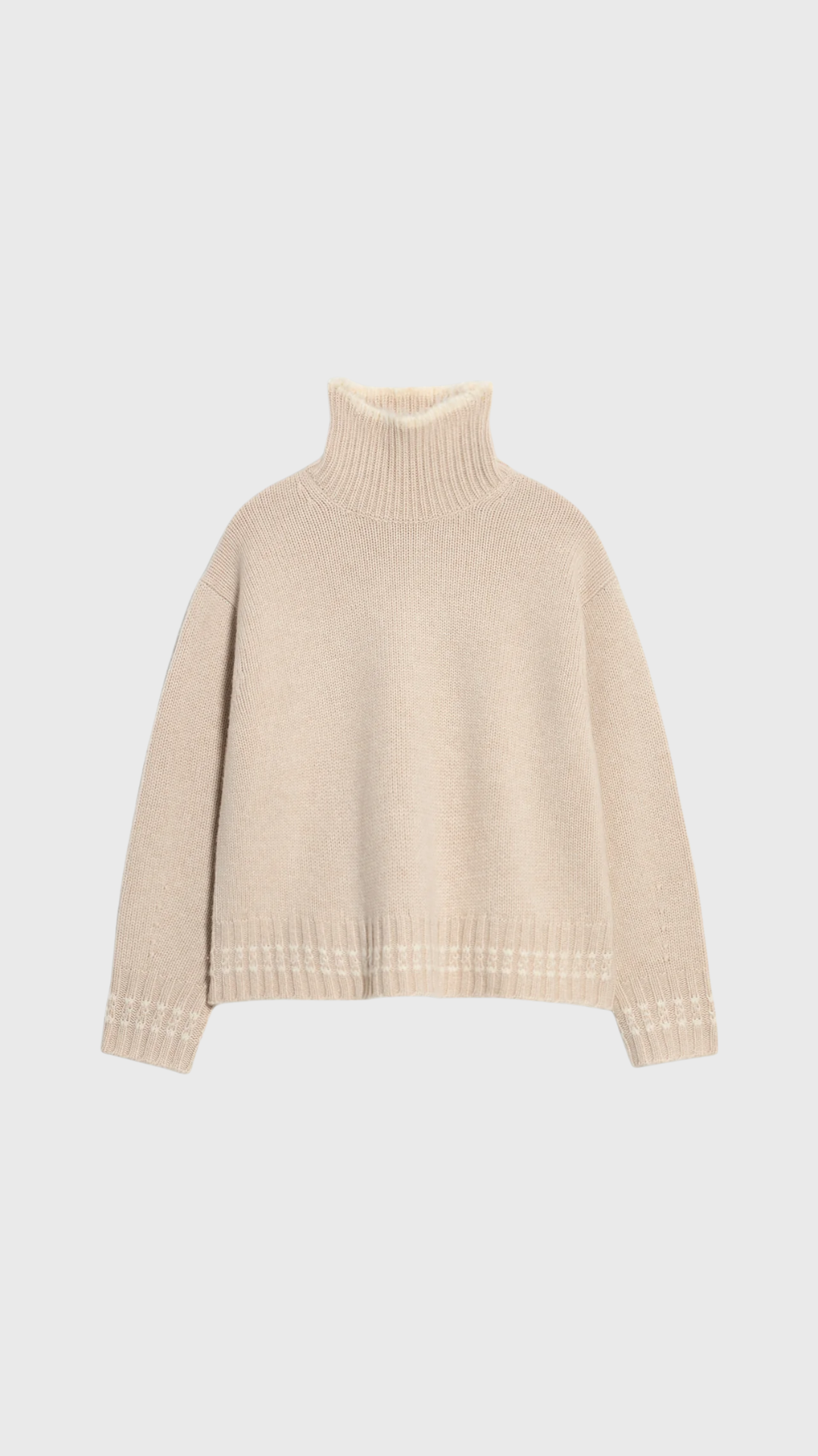 Guest in Residence Tipped Cozy Turtleneck Sweater in Sand