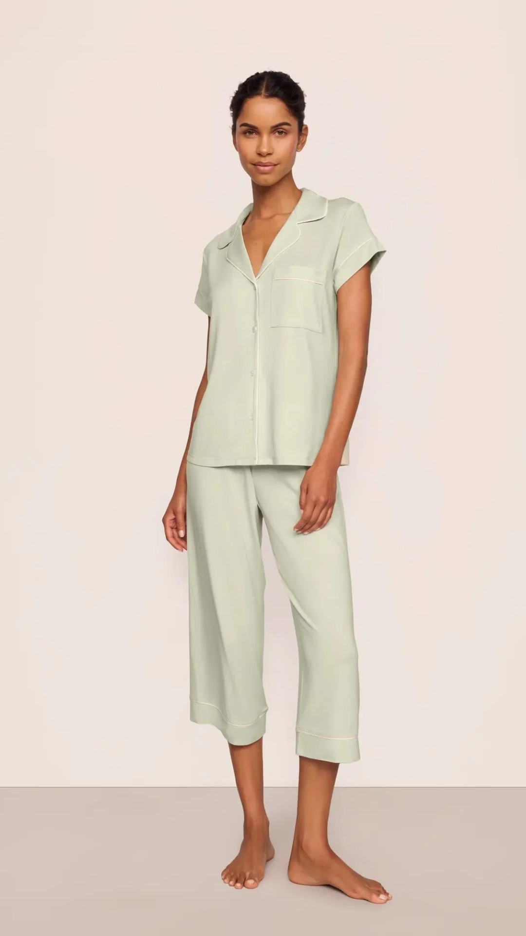 Eberjey Gisele Crop PJ Set in Mint Cream