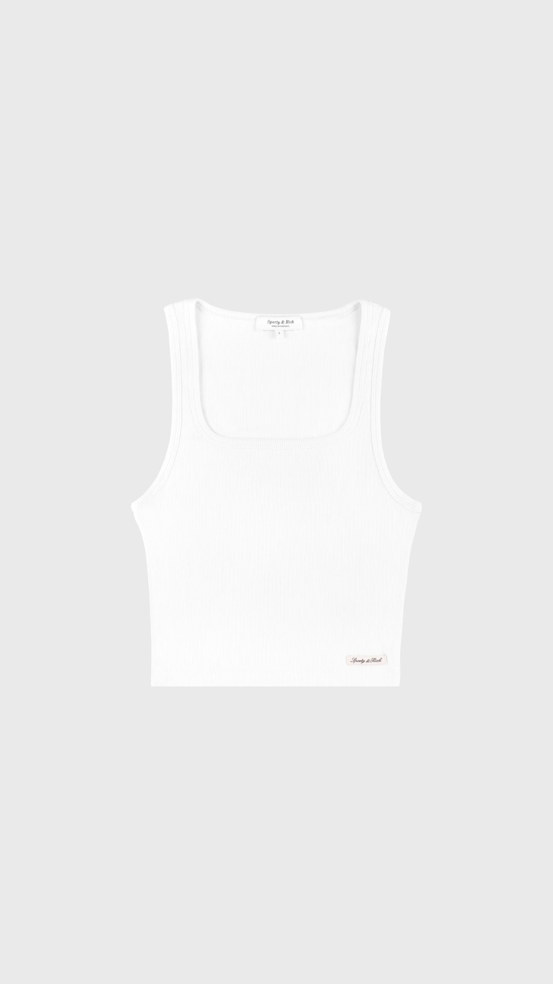 Sporty & Rich Signature Logo Ribbed Baby Tank in White/Black