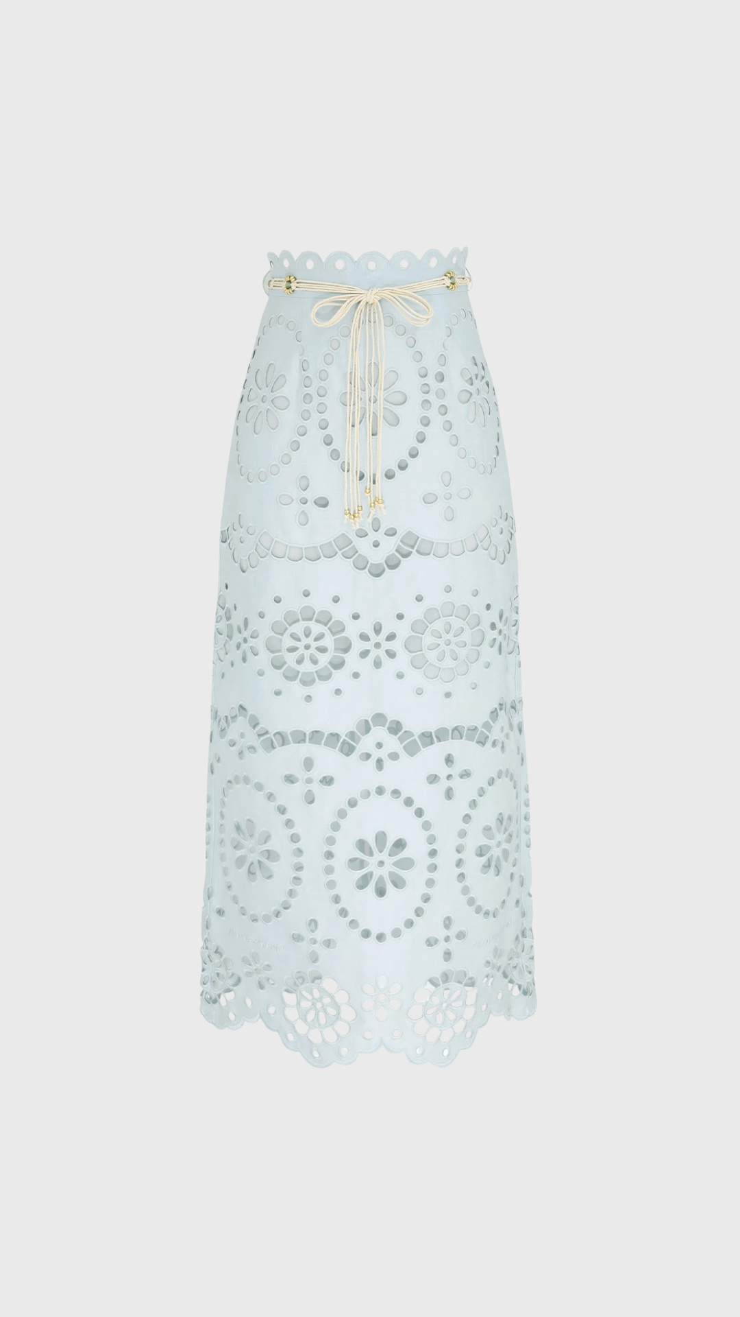 Zimmermann Awaken Embroidered Skirt in Mint