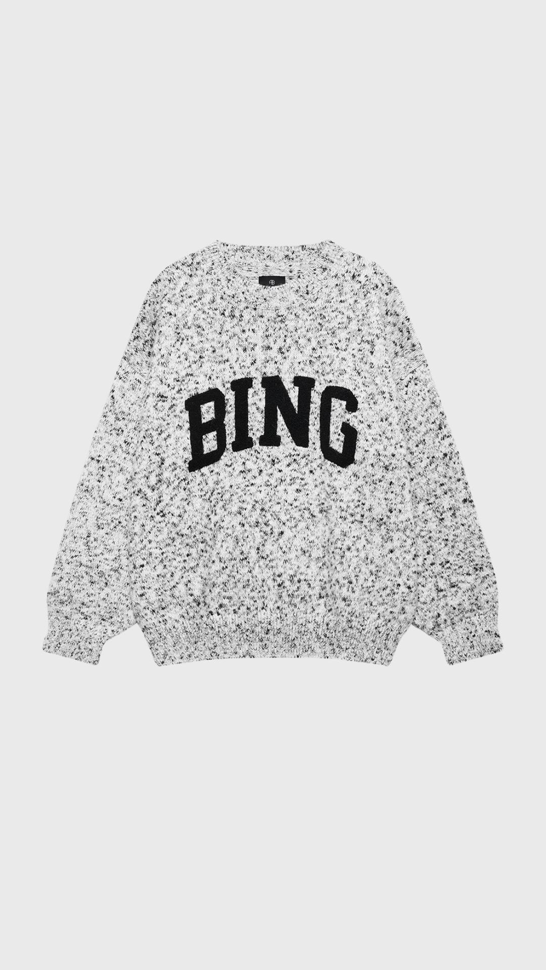 Anine Bing Sydney Crew Sweater Bing in Marled White