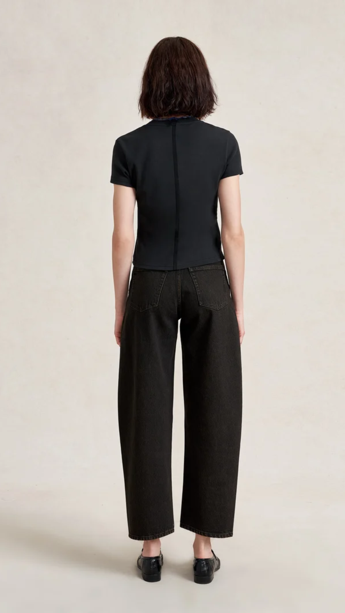 La Ligne The Marilyn Mid-Rise Barrel Jean in Chocolate Acid