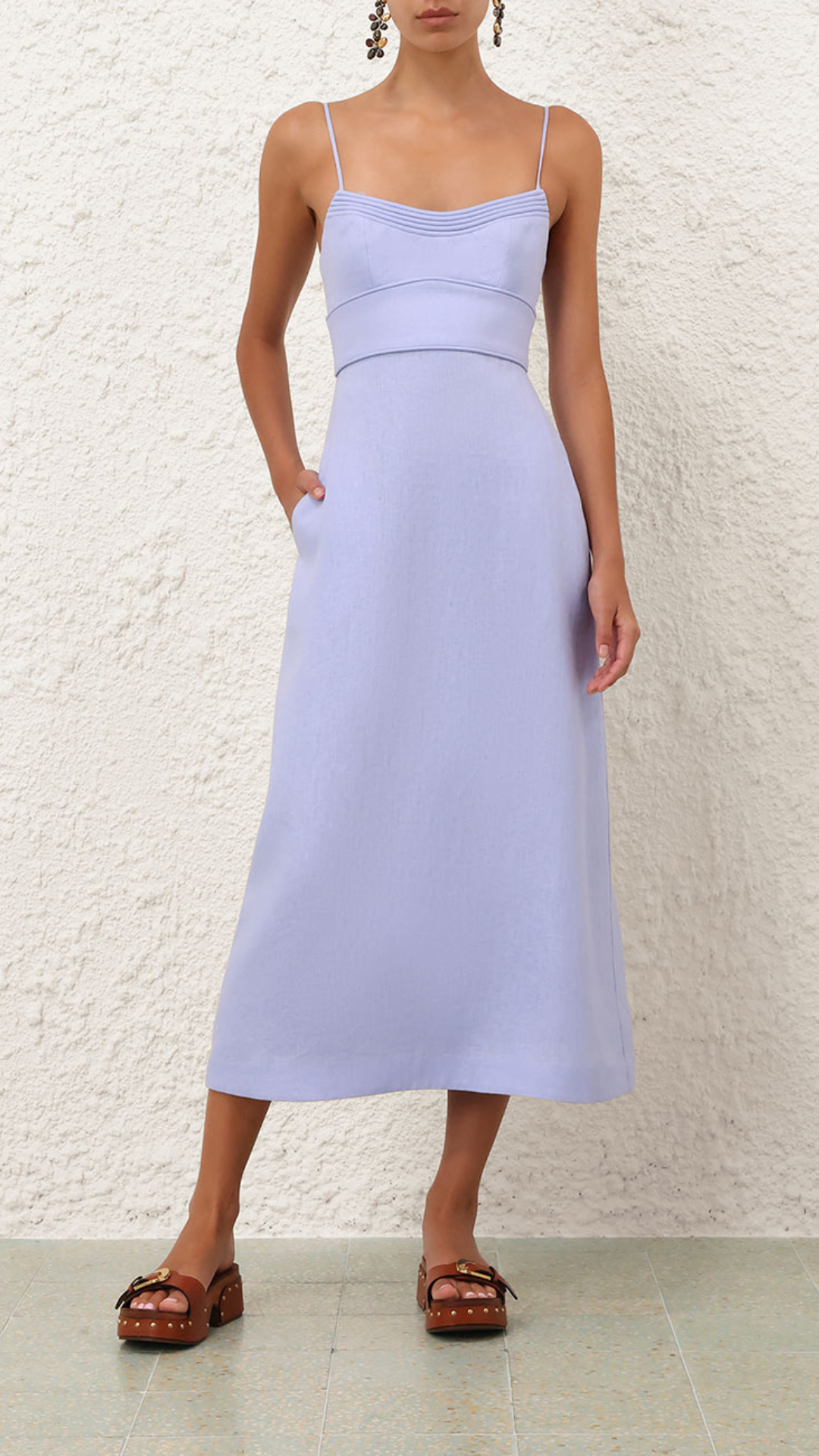 Zimmermann Luna Midi Dress in Sky