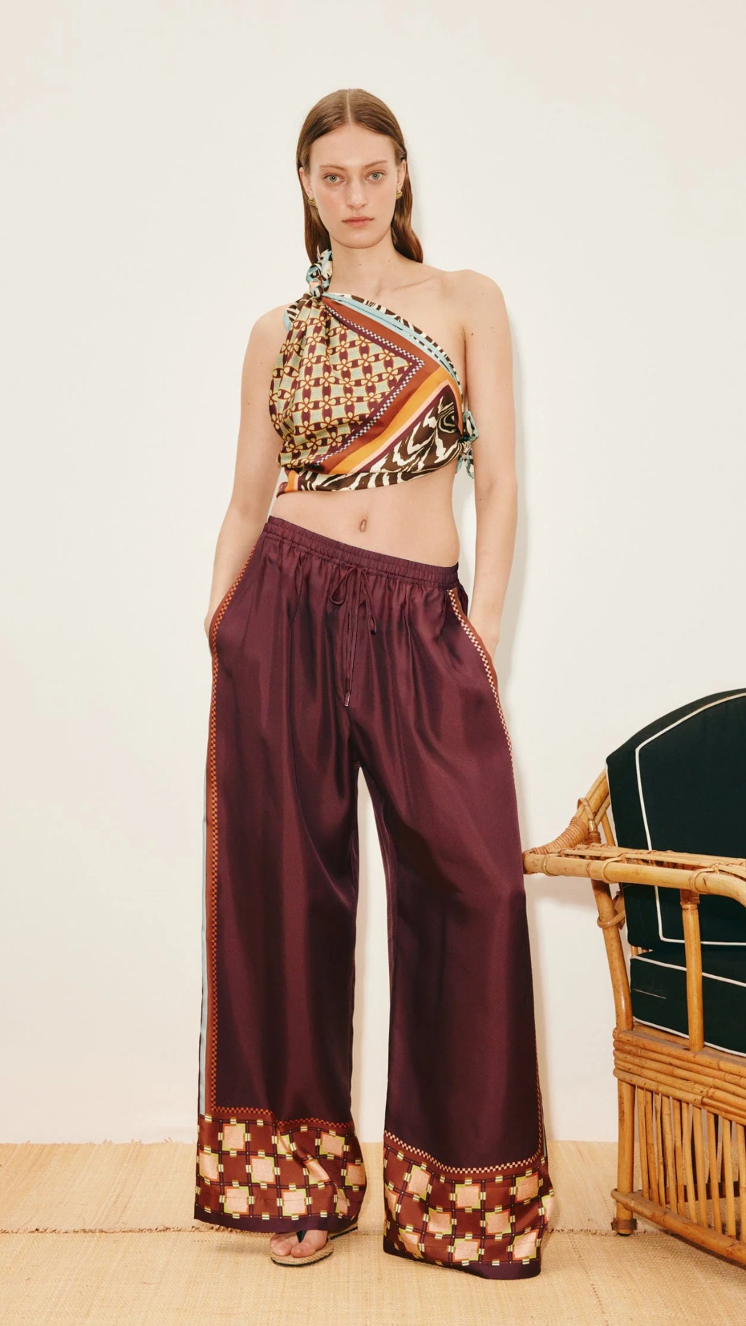 Alemais Wilson Silk Pant in Multi
