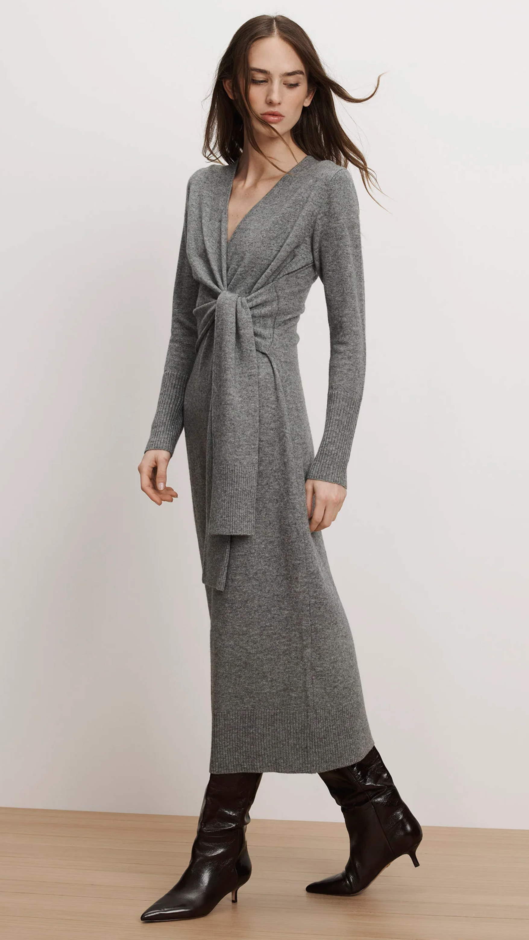 Veronica Beard Salomez Knit Dress in Heather Grey