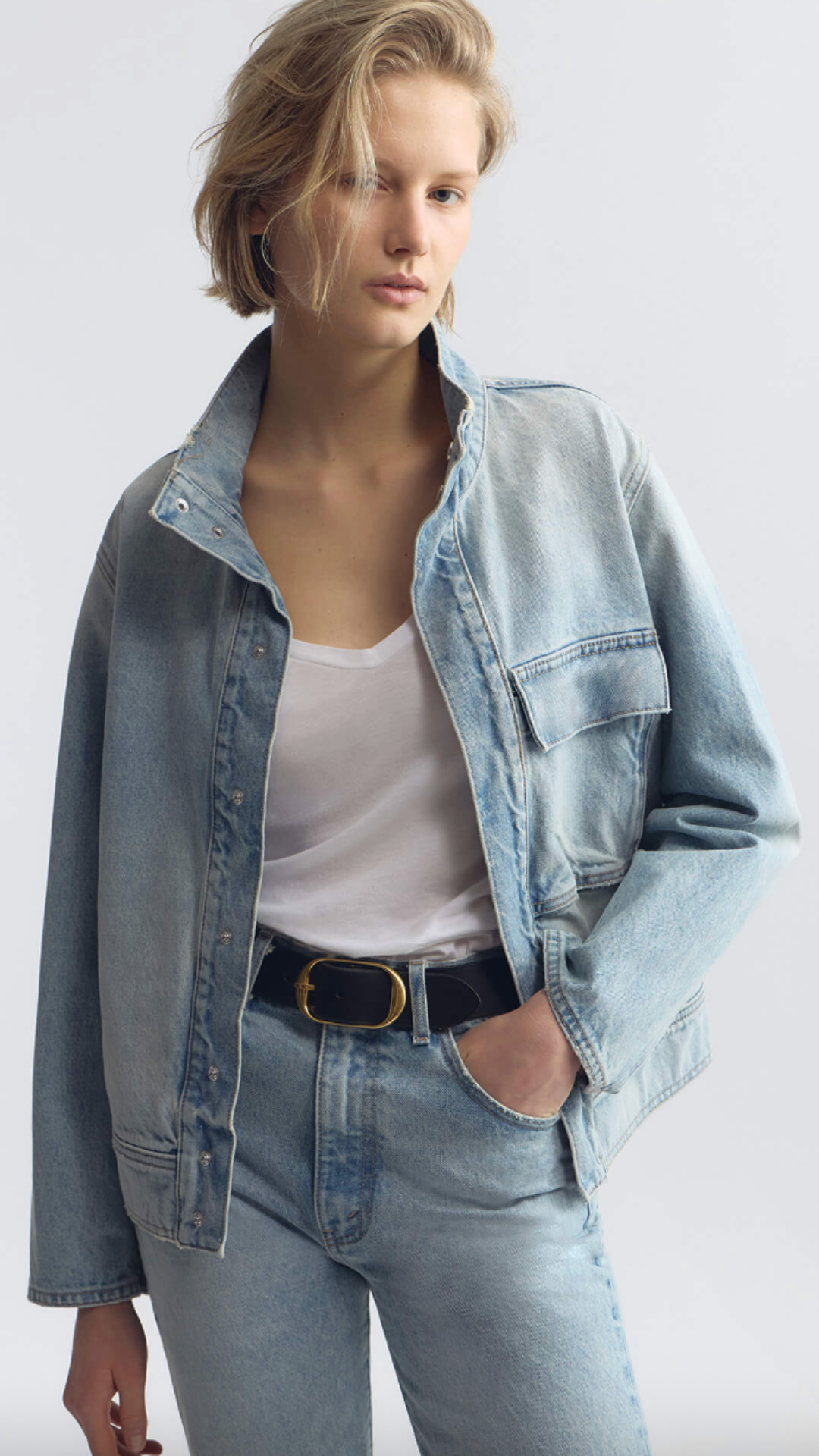 Nili Lotan Marilou Denim Jacket in Alice Wash