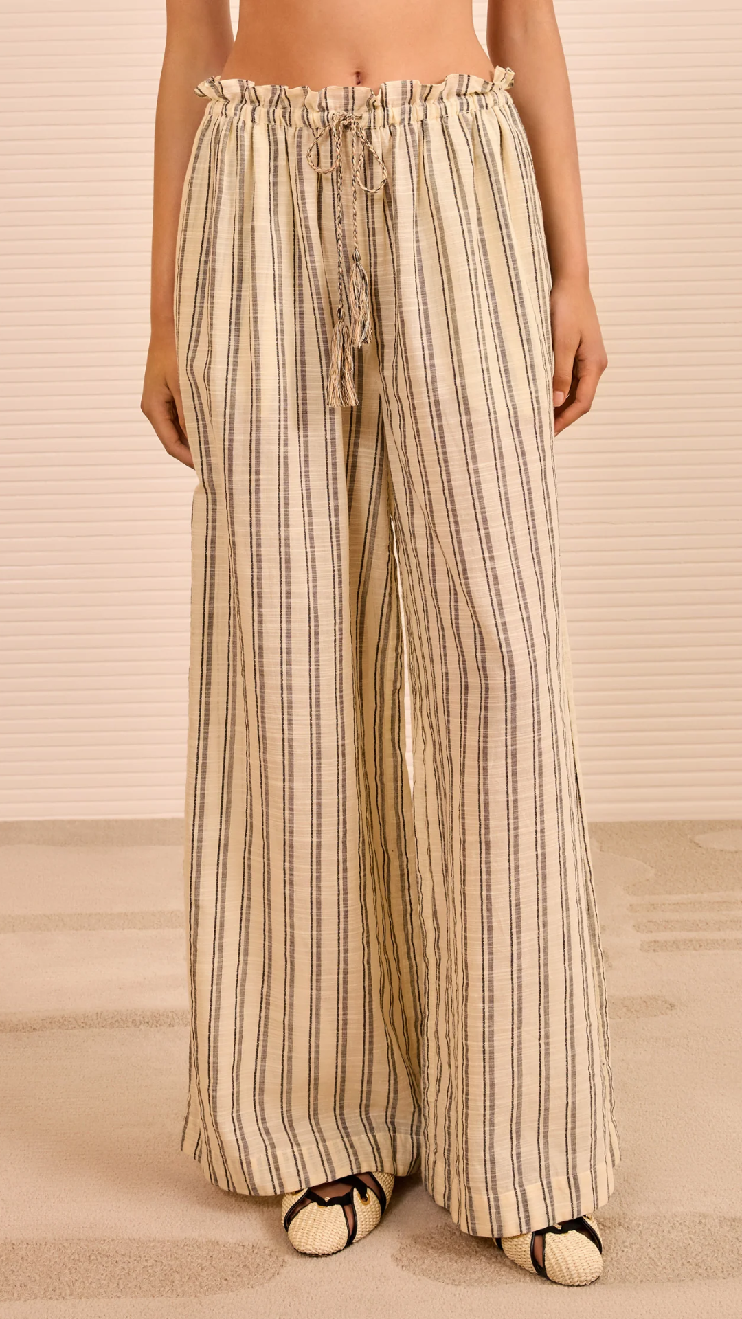 Ulla Johnson Josephine Striped Coverup Pant in Cowrie Stipe
