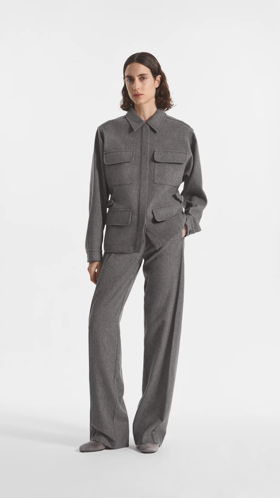 CO Workwear Shirt Jacket in Grey Melange