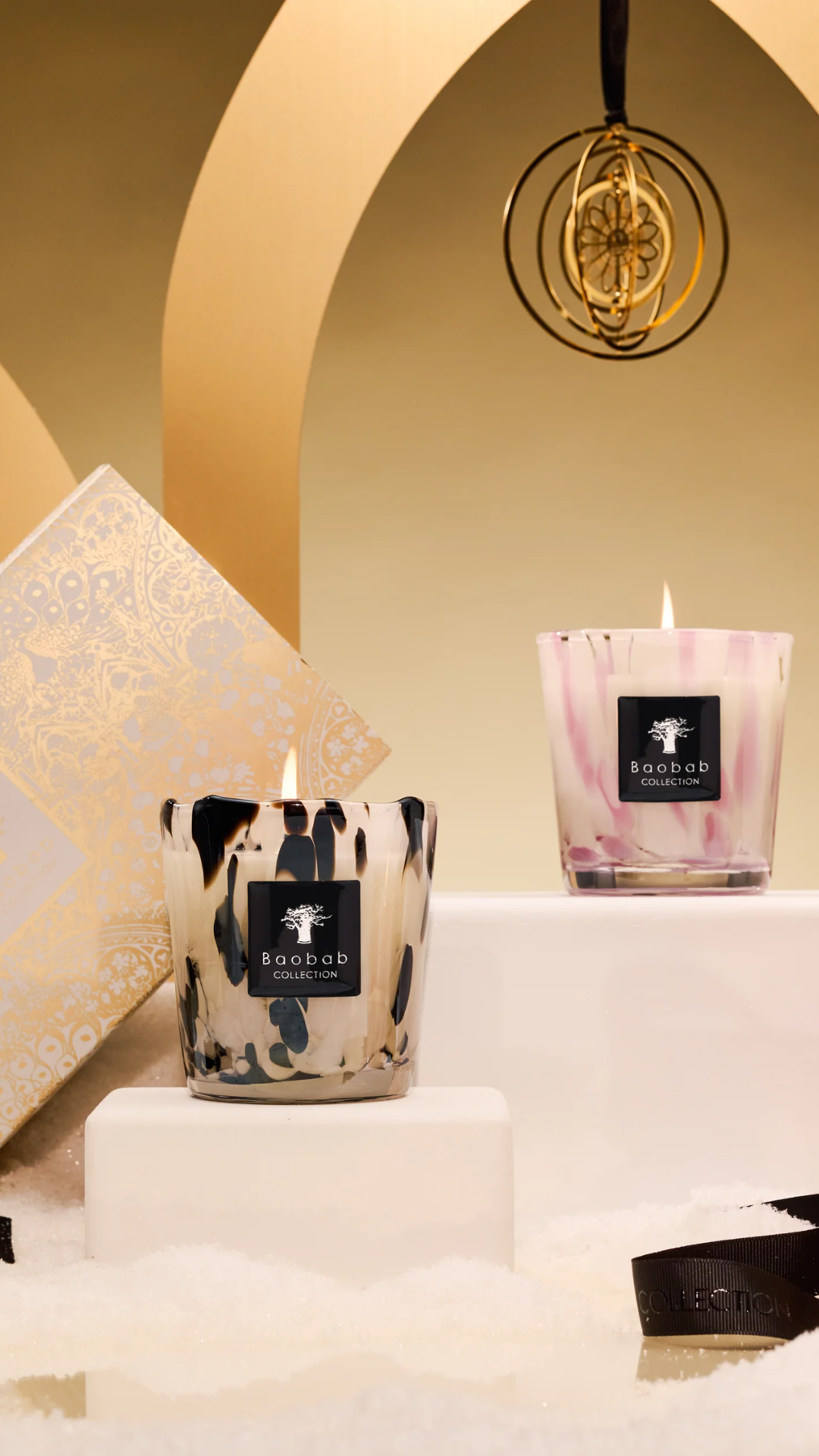 Baobab Pearls Candle Duo in Black and White