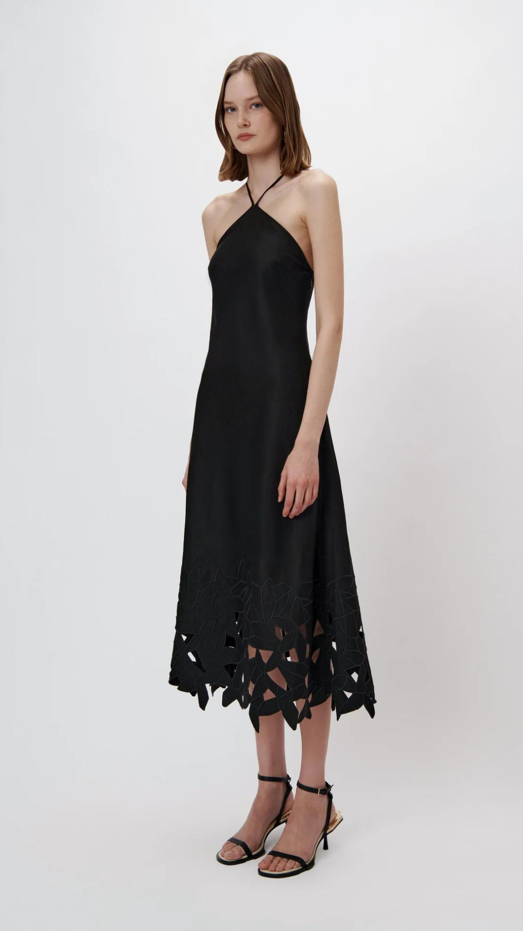 Simkhai Simone Embroidery Halter Midi