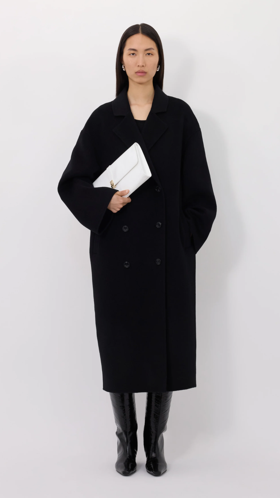 Loulou de Saison Borneo LDS Long Coat in Black