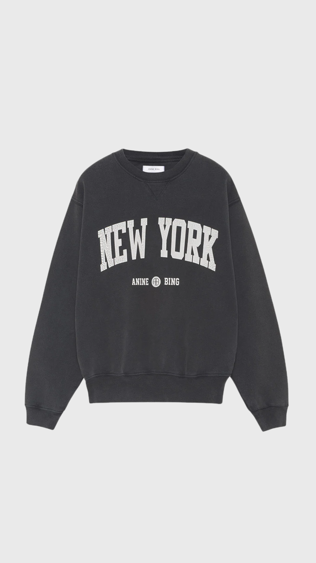 Anine Bing Ramona New York Sweatshirt in Washed Black