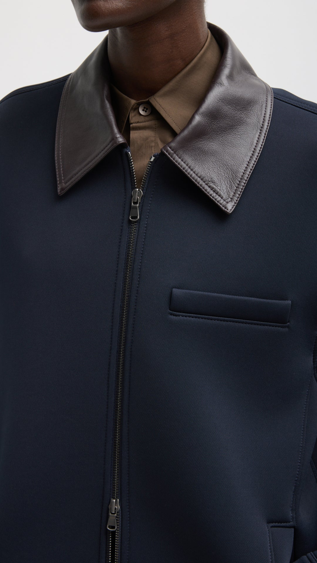 Tibi Bonded Twill Workmen's Jacket in Navy
