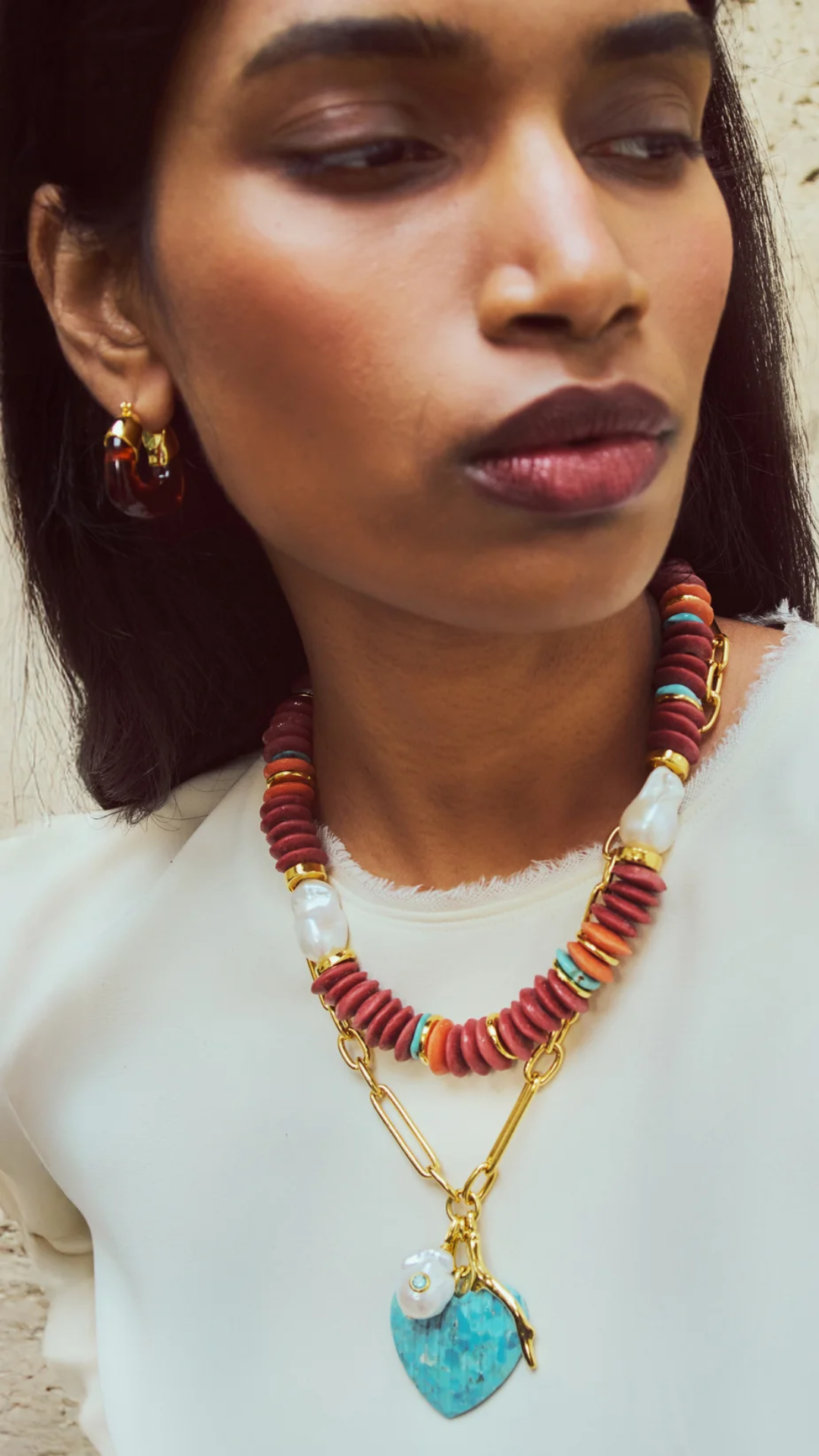 Lizzie Fortunato Mini Organic Hoops in Tortoise