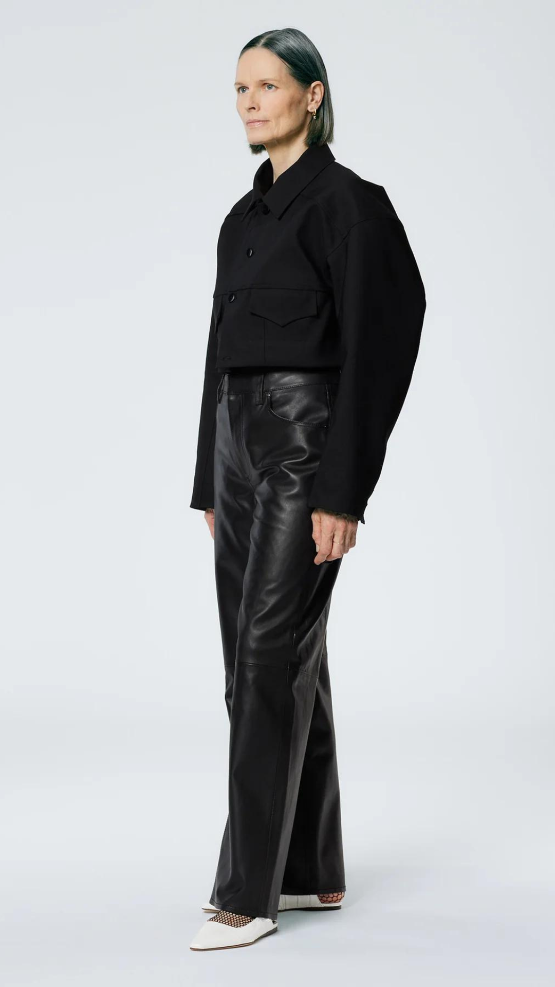 Tibi Double Faced Plainweave Cropped Jacket