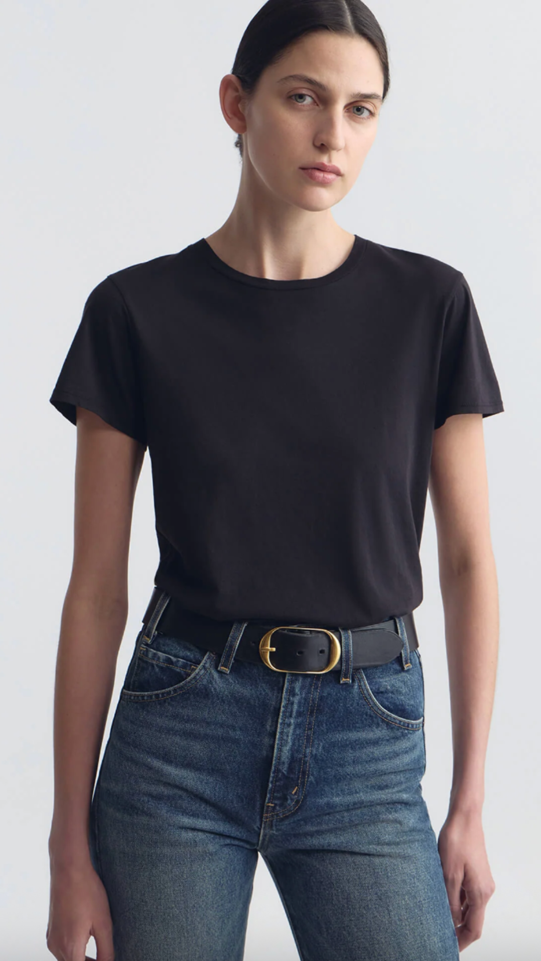 Nili Lotan Lana Crewneck Tee in Jet Black