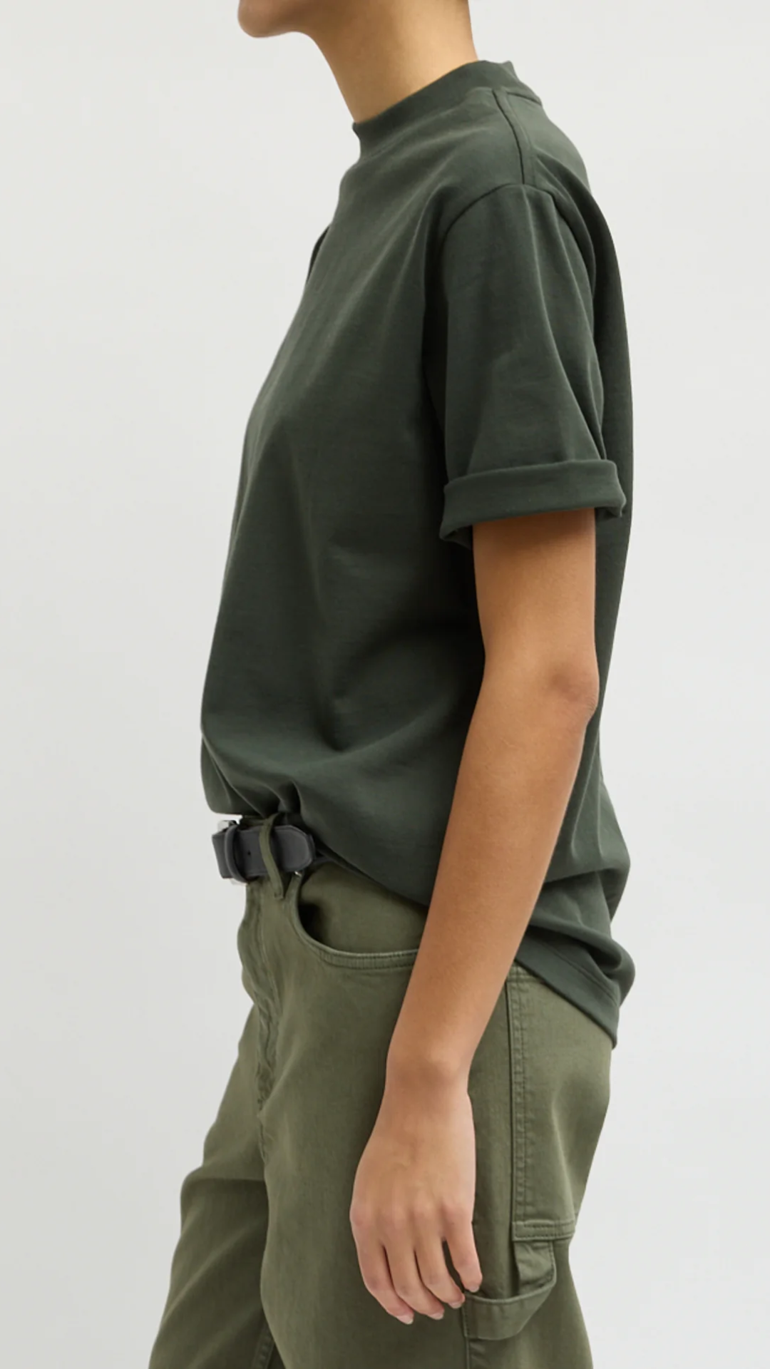 Tibi Perfect Unisex T-Shirt in Army Green