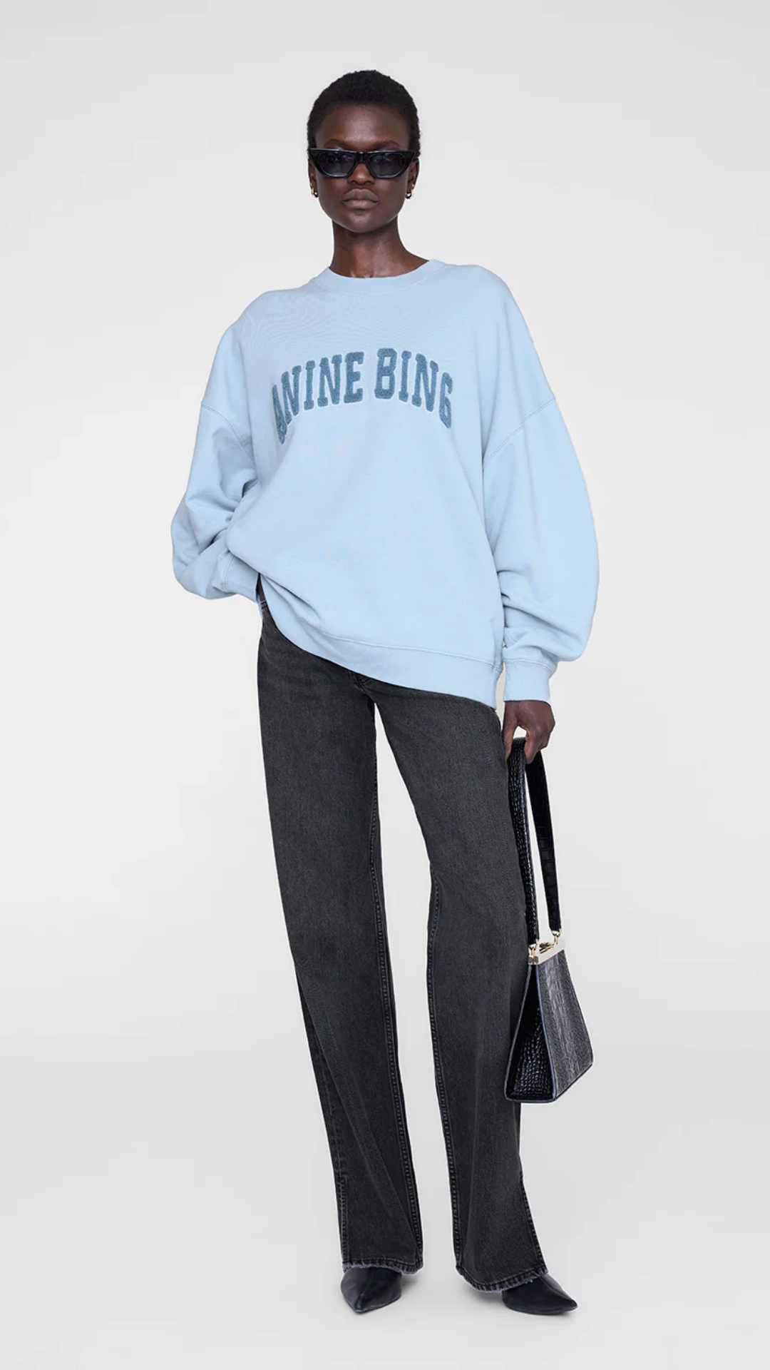 Anine Bing Miles Sweatshirt in Light Blue