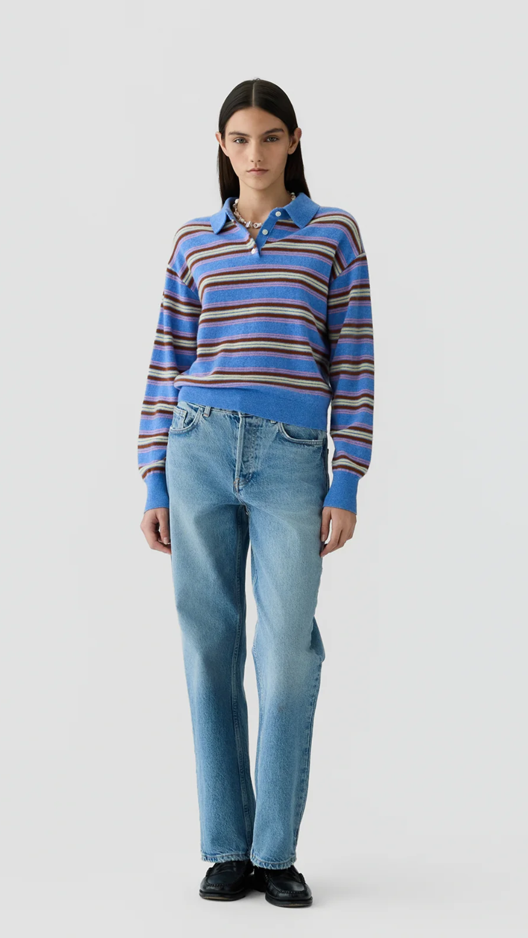 Guest In Residence Collegiate Stripe Polo