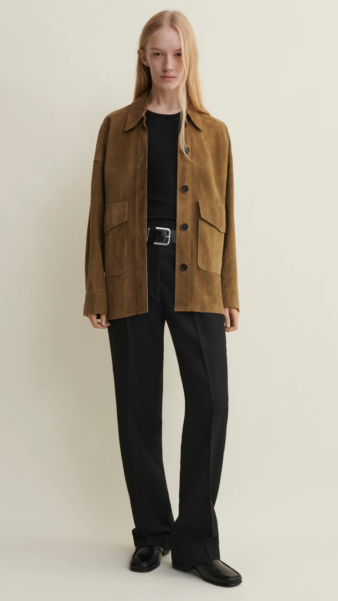 Arma Kaylee Suede Jacket in Dark Olive