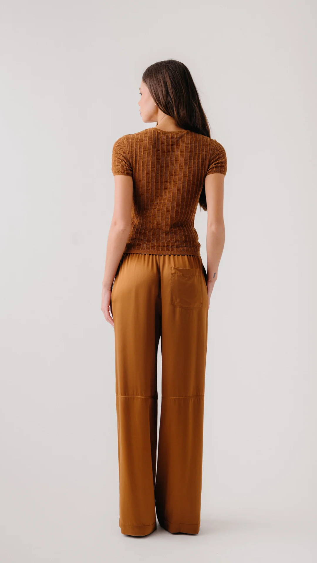 Sablyn Lexi Lower Rise Relaxed Pant in Tobacco