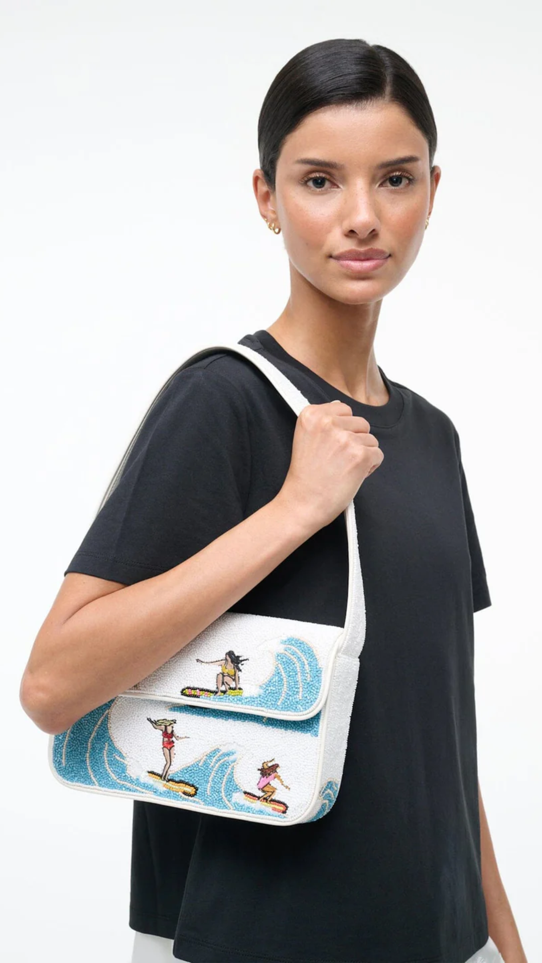 Staud Tommy Beaded Bag in Surf Babes