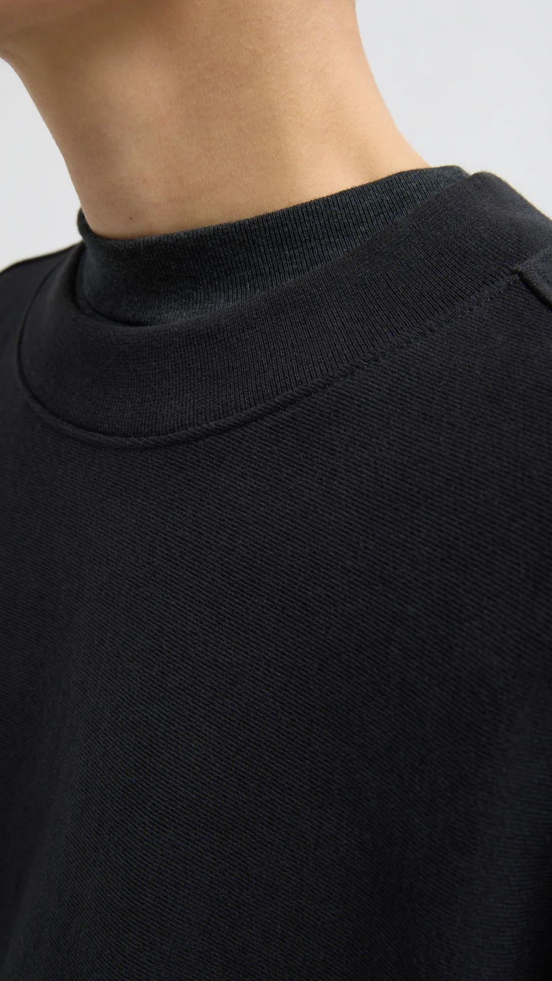 TIbi Cocoon Crewneck Sweatshirt in Black