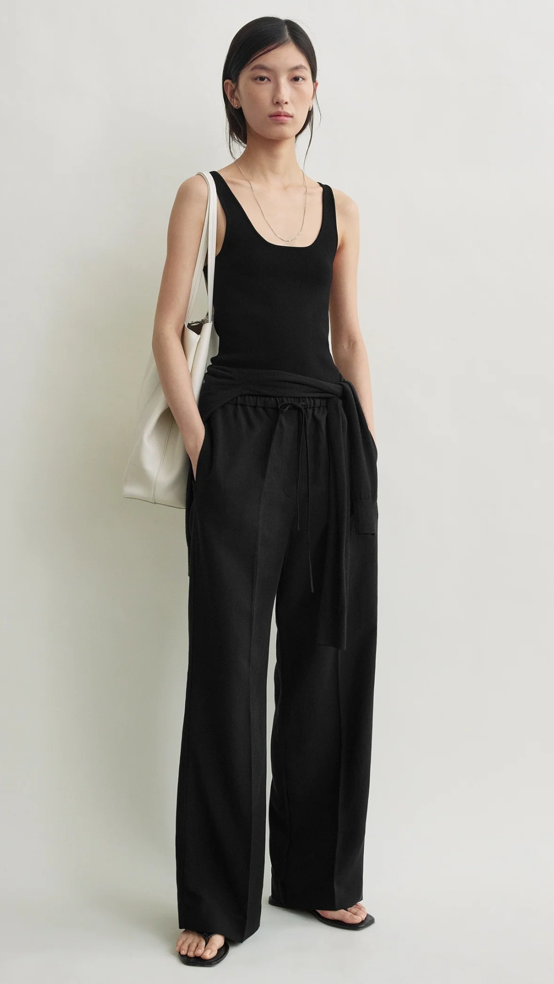 Toteme Fluid Drawstring Trousers in Black