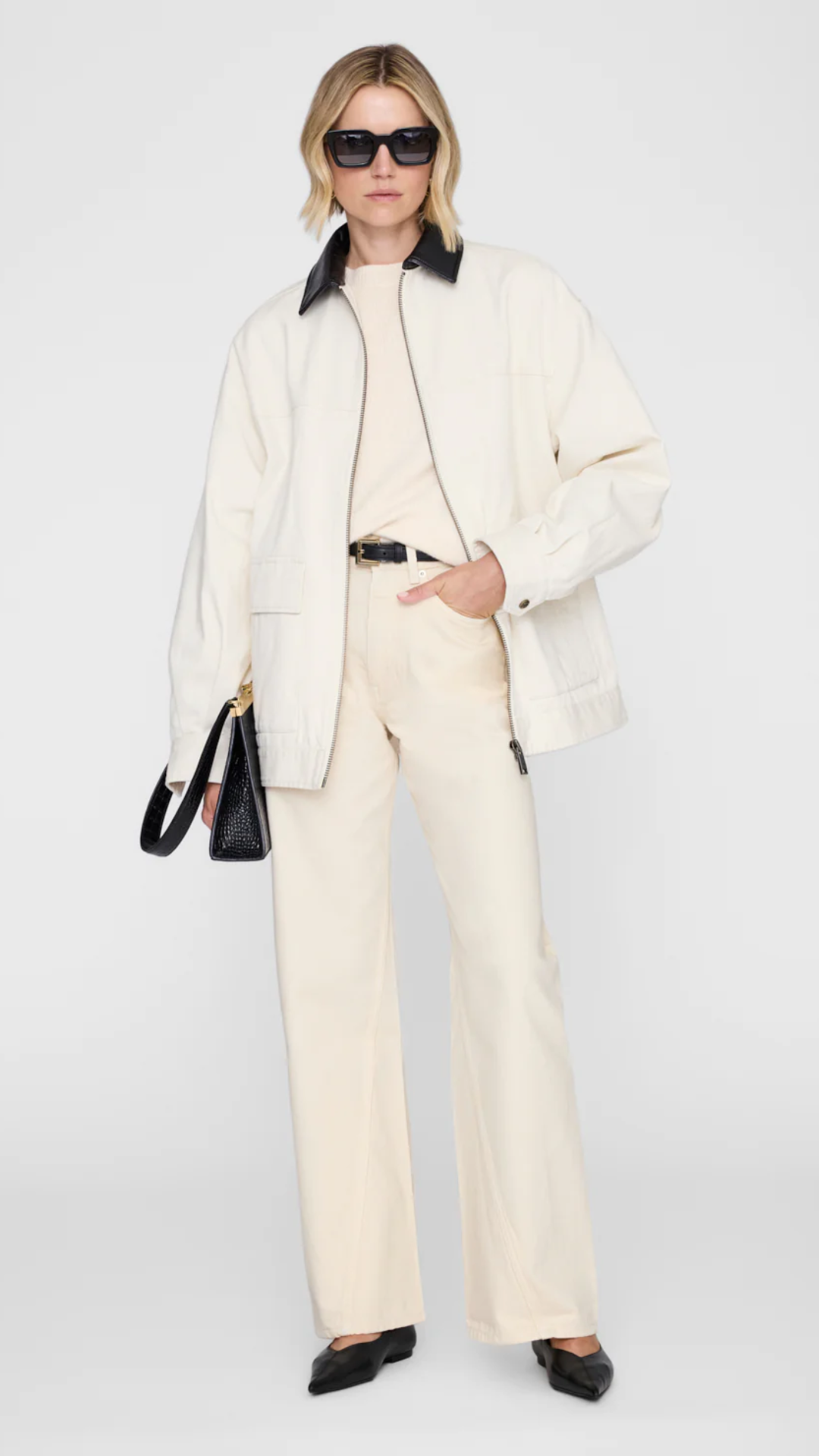 Anine Bing Holden Jacket in Cream