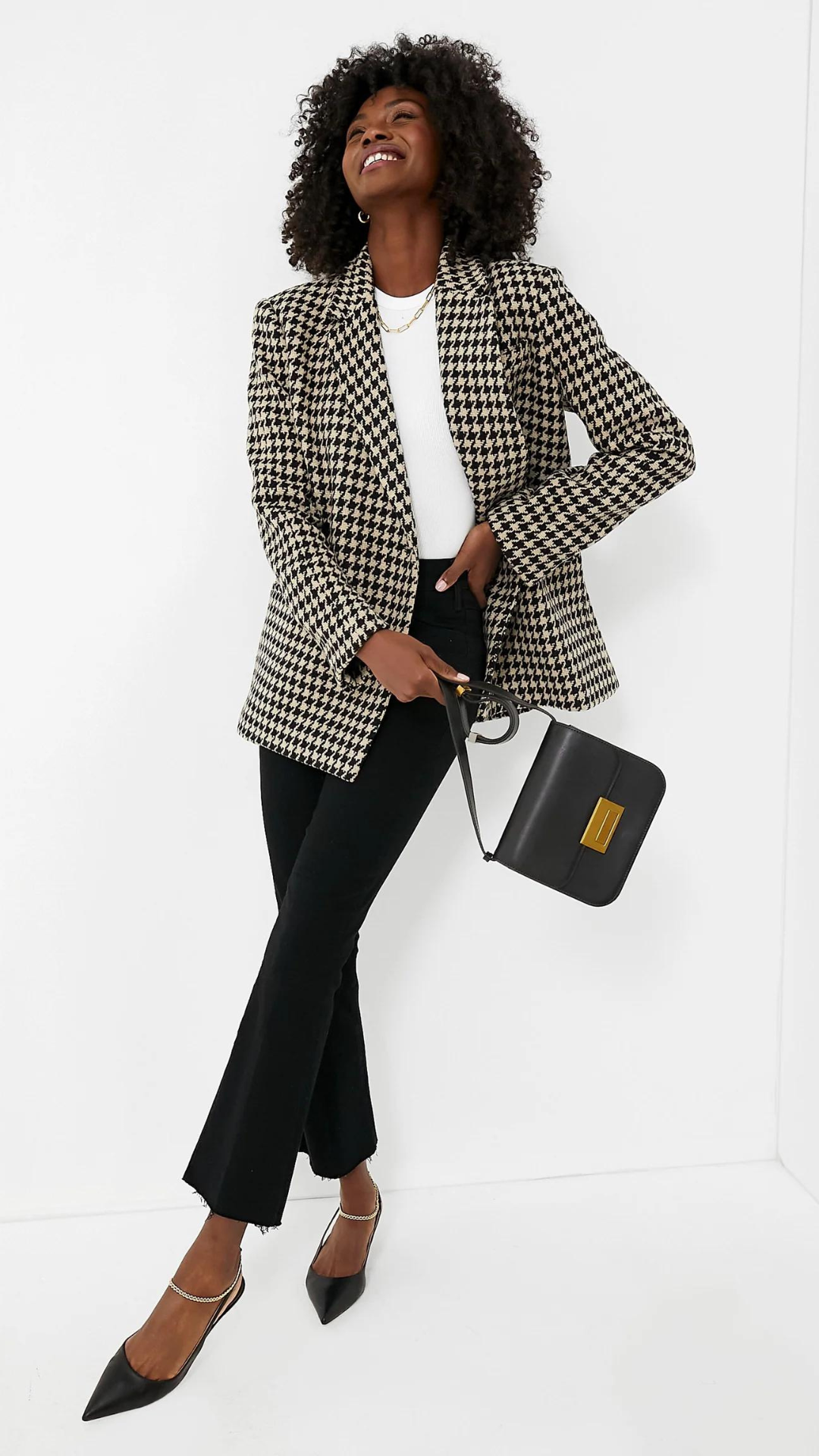 Anine Bing Kaia Houndstooth Blazer