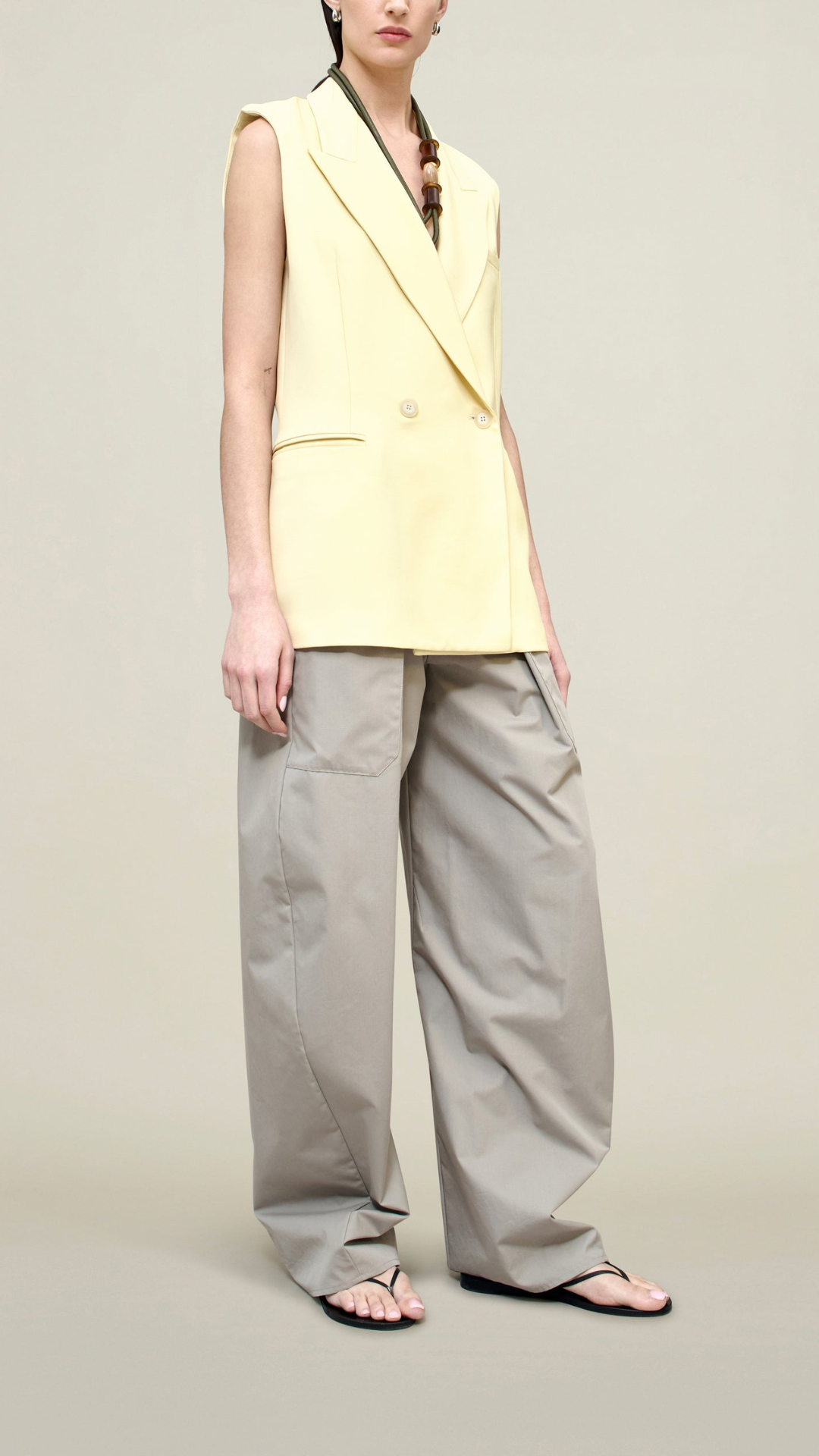 Kallmeyer Deon Sleeveless Blazer In Butter