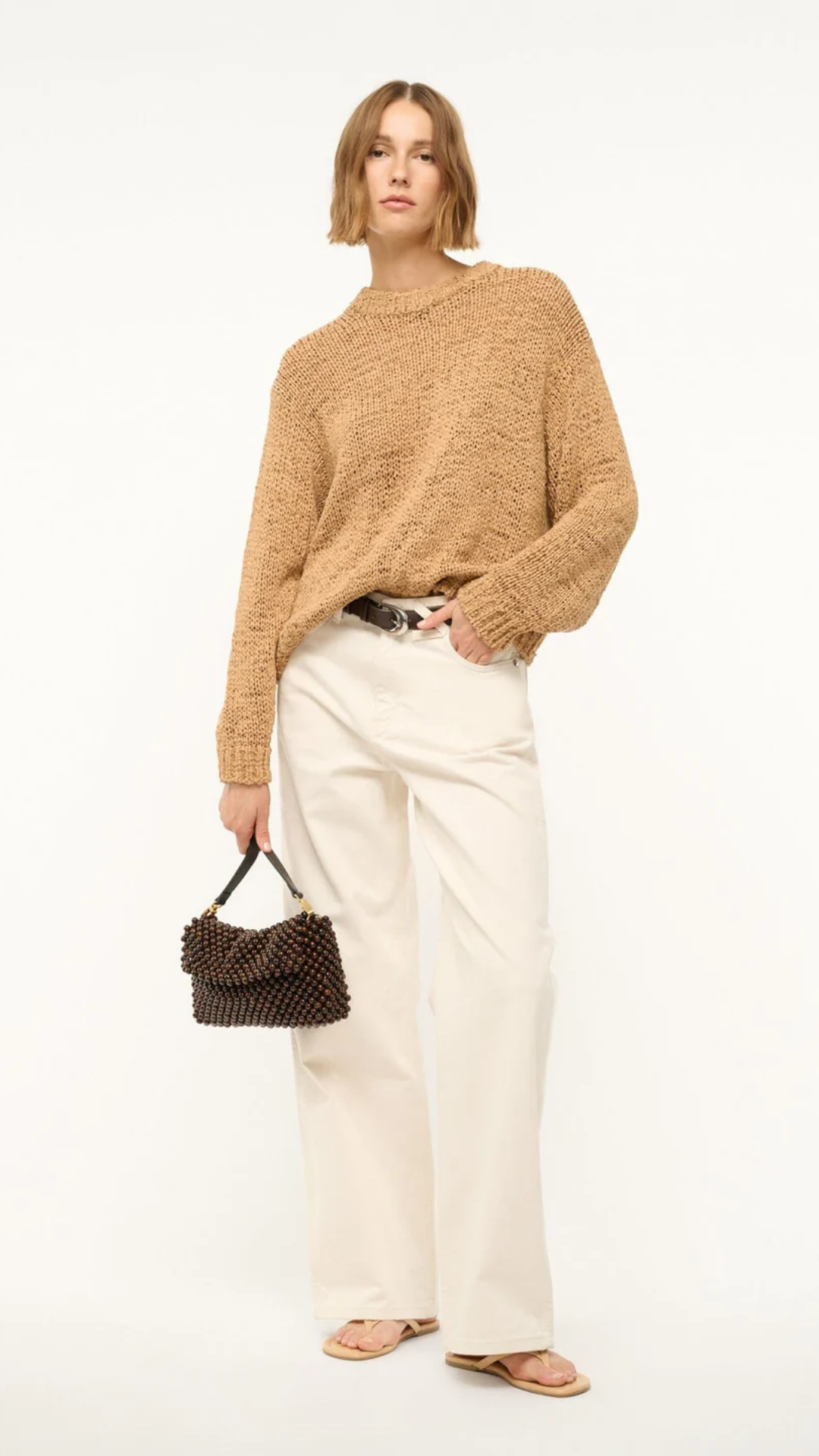 Staud Timmy Shoulder Bag in Dark Brown