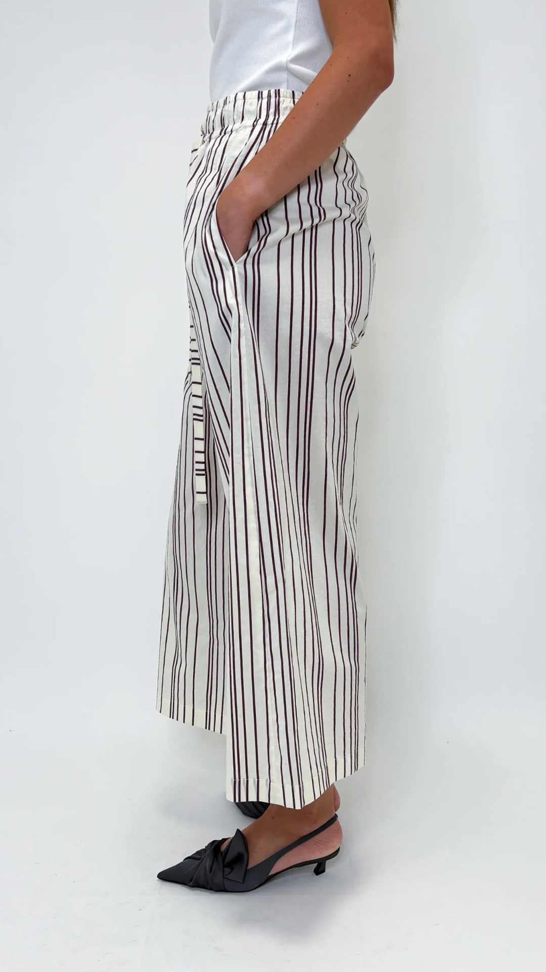 Odeeh Stripe Pant in Burgundy