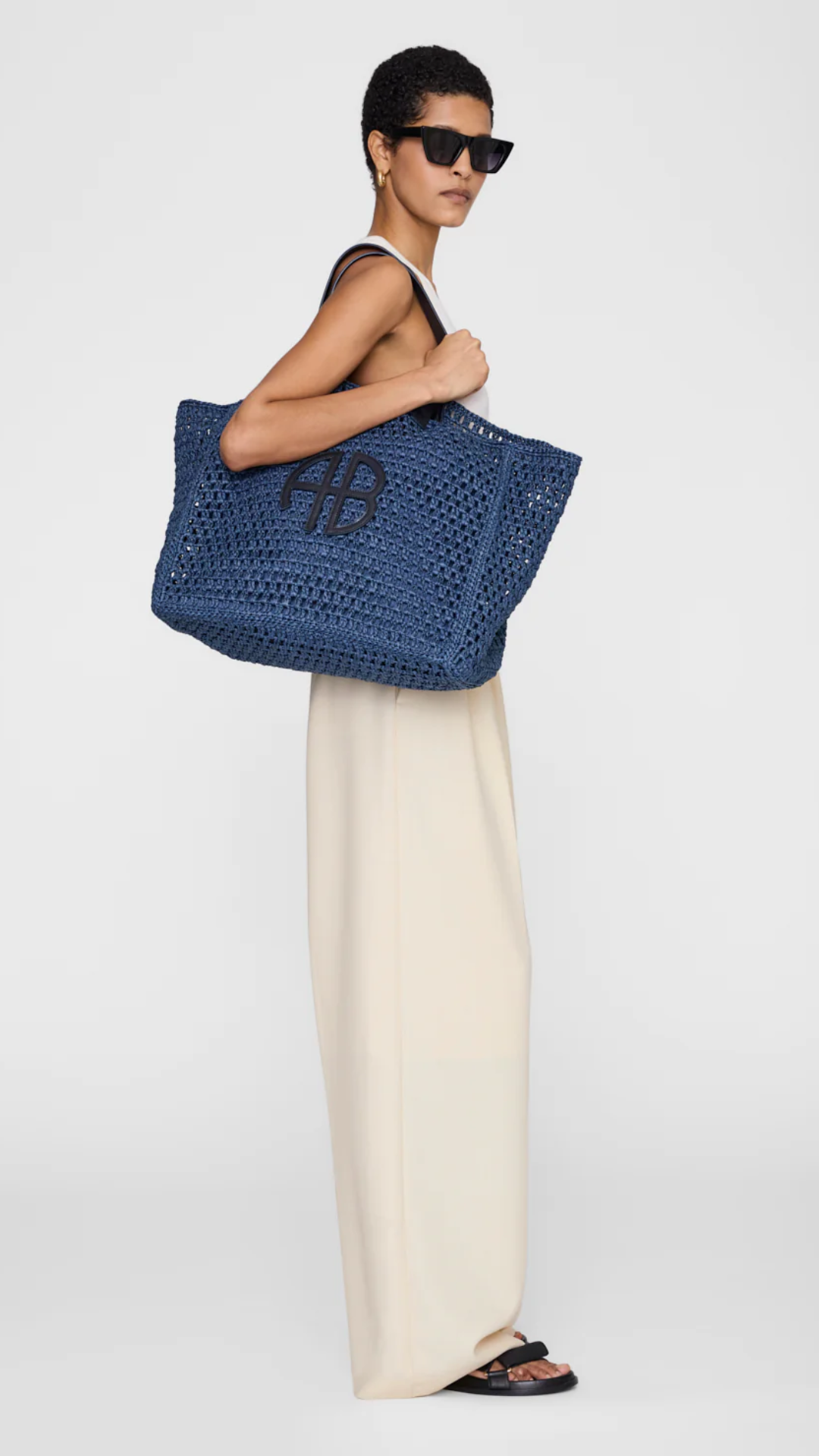 Anine Bing Large Rio Tote in Blue