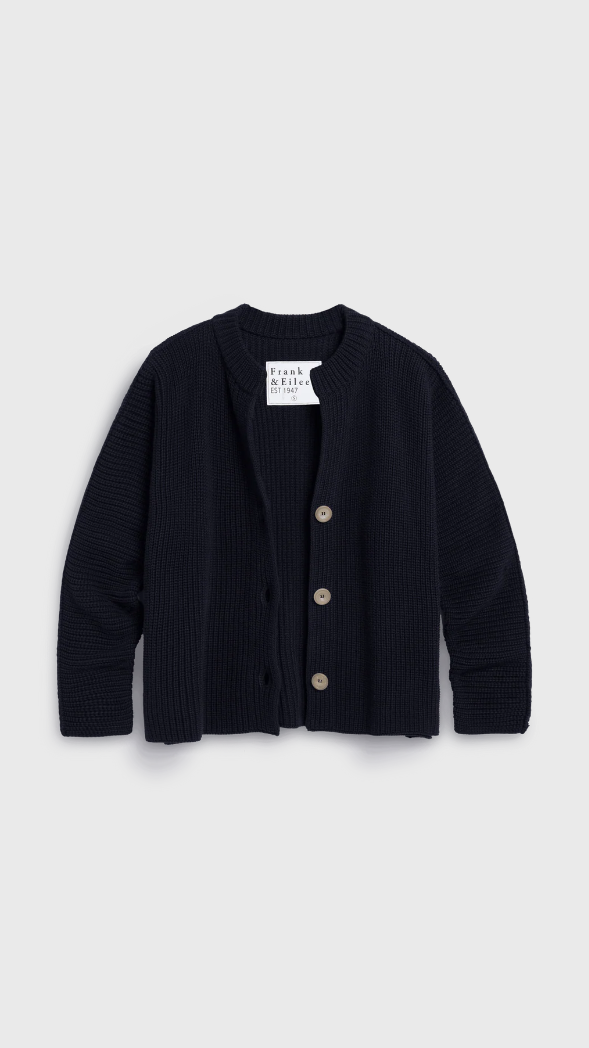 Frank & Eileen Montecito Crew Neck Cardigan in Marine