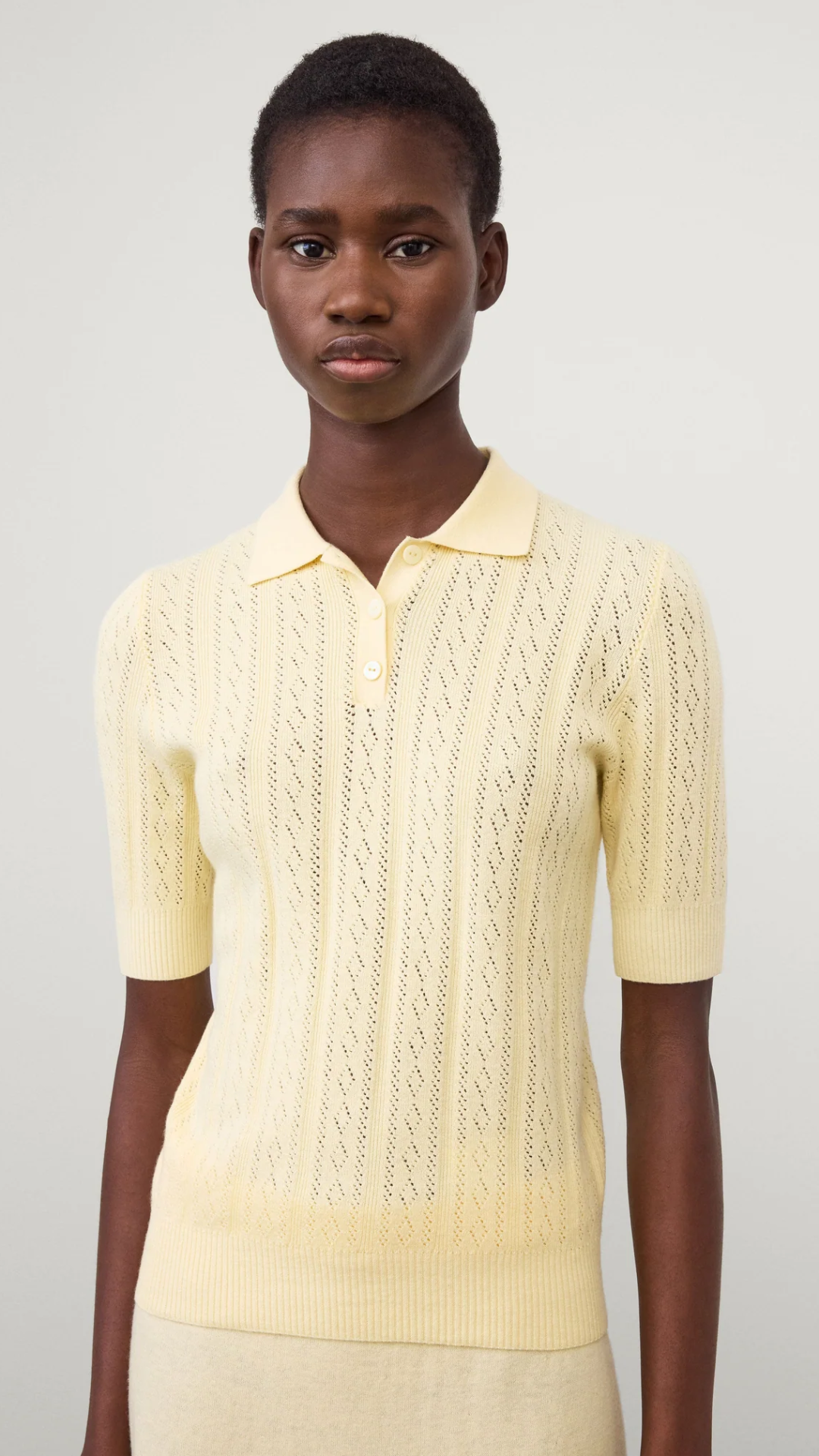 Lisa Yang Cristine Polo Sweater in Limone