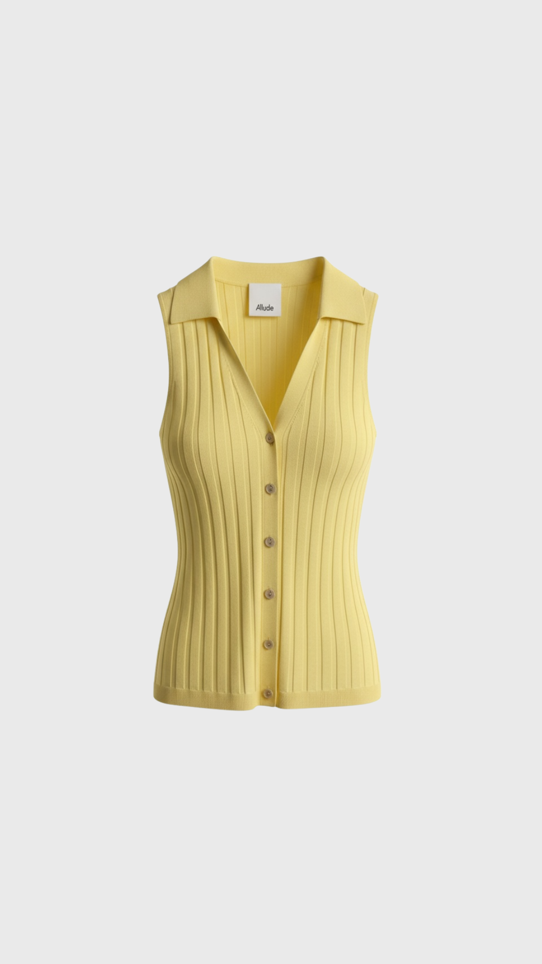 Allude Collar Vest in Yellow