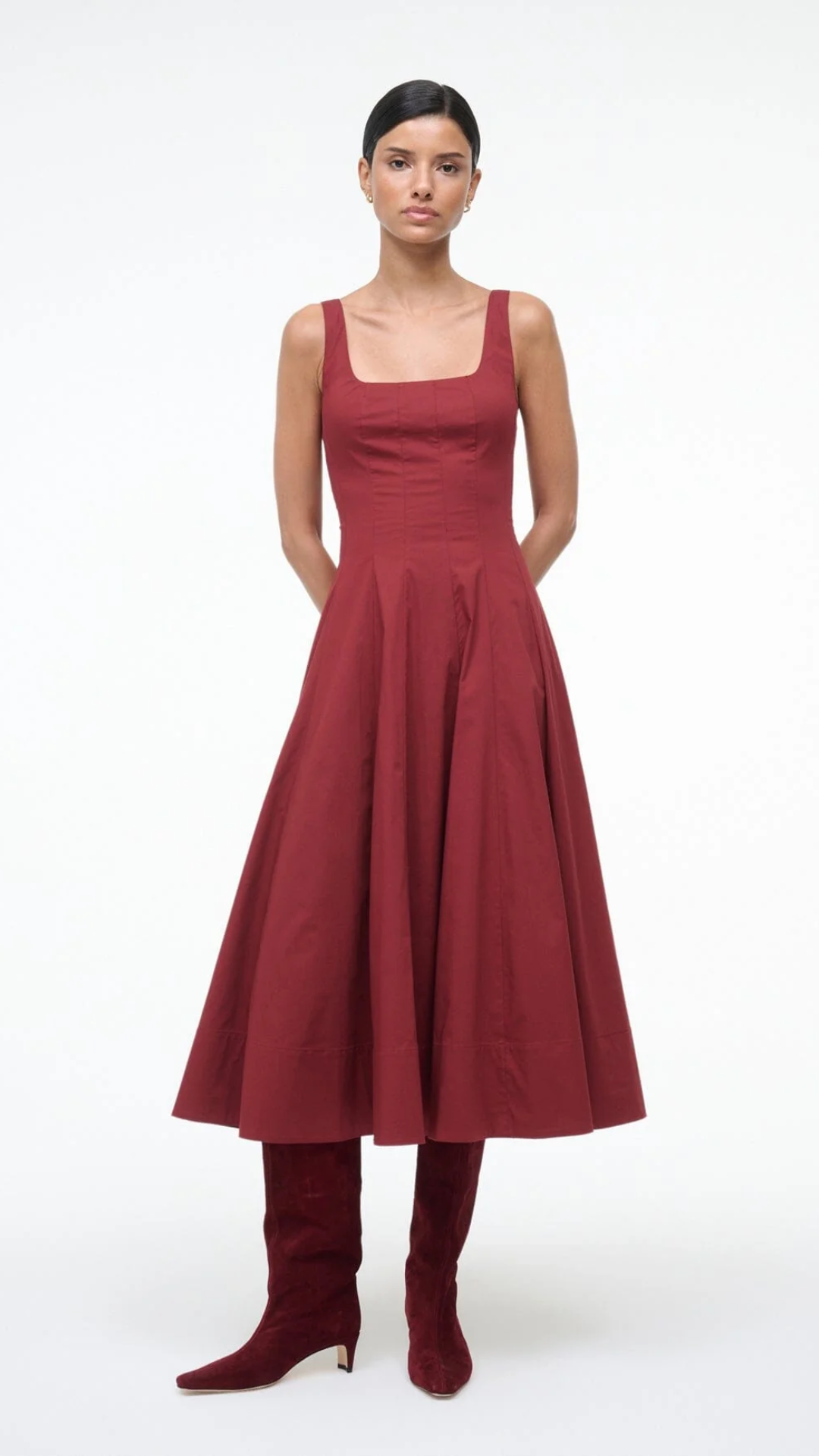 Staud Wells Dress in Sangria