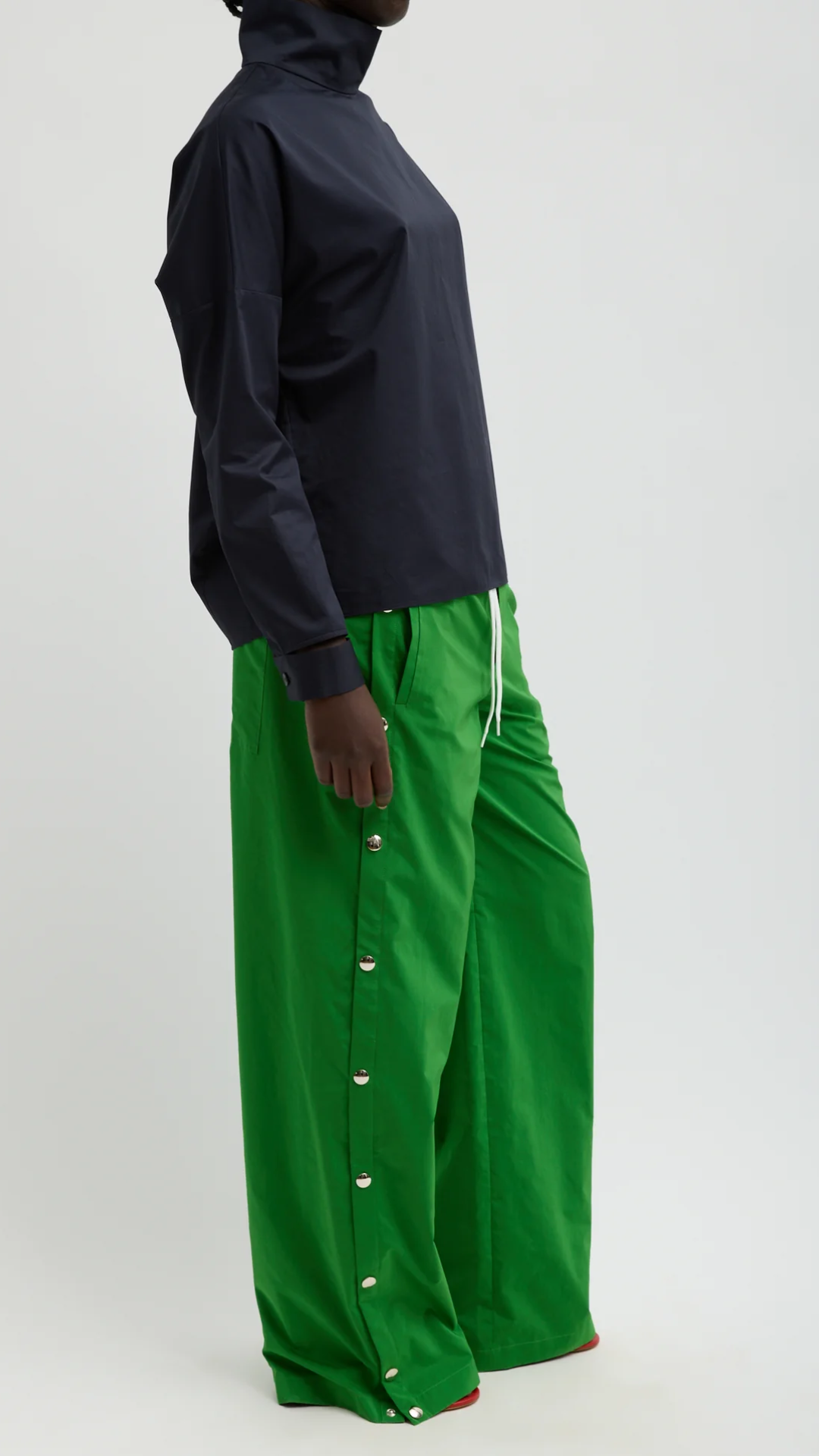 Tibi Nylon Snap On Jogger