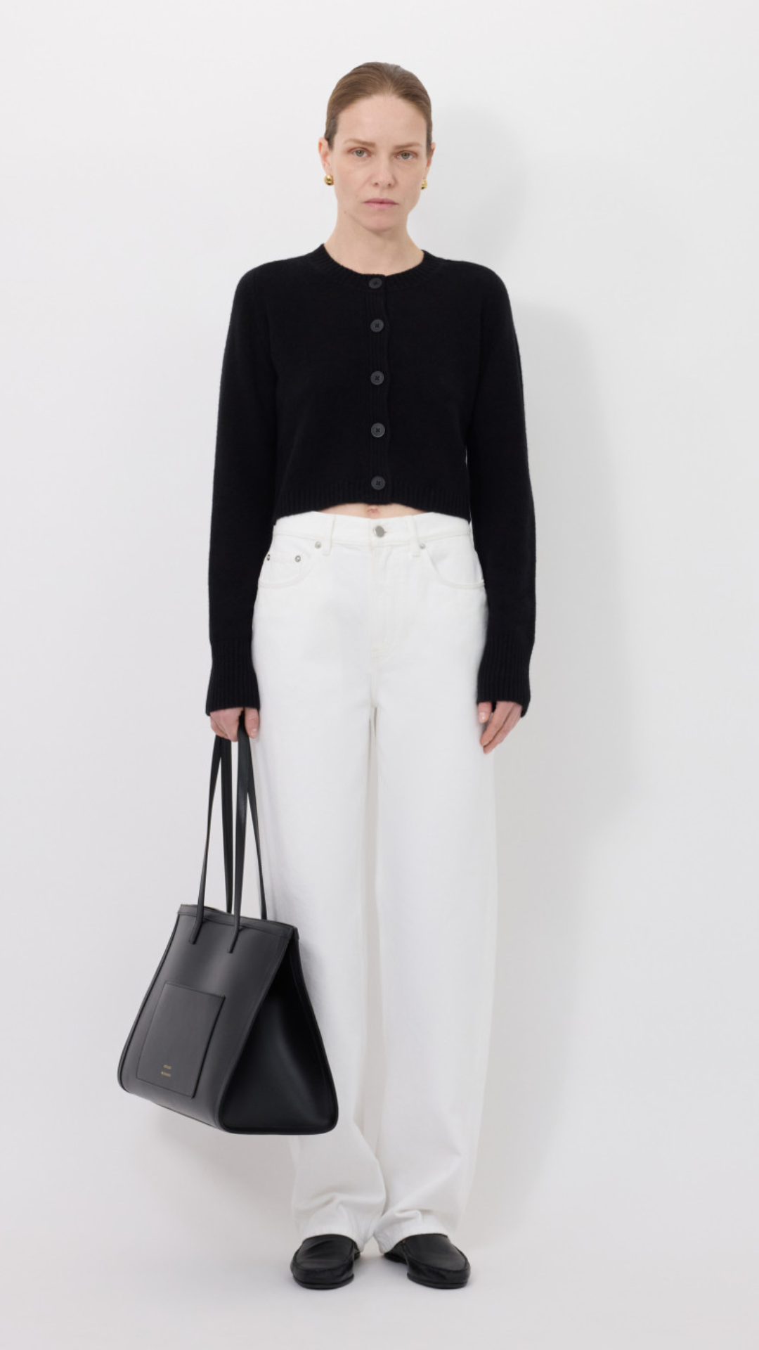 LouLou de Saison Zephir LDS Cropped Cardigan in Black