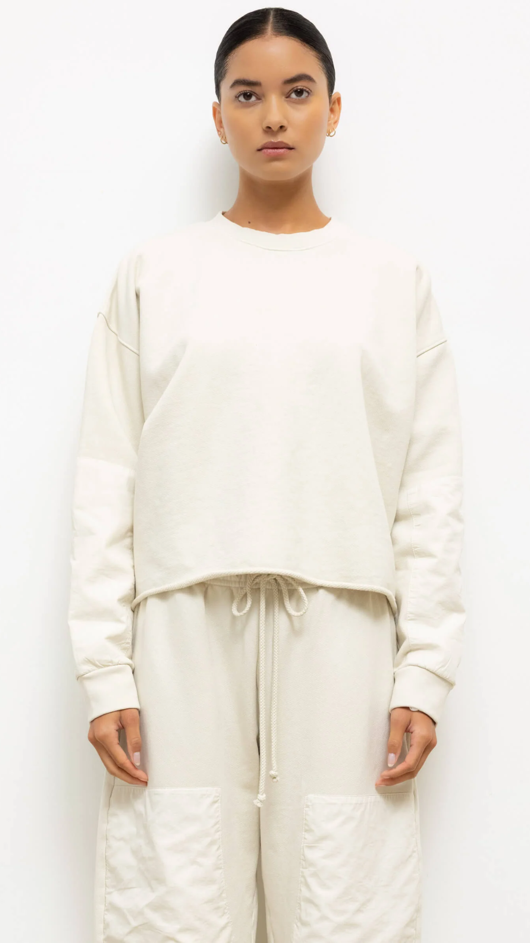 Leset Jamie Patch Crew in Chalk